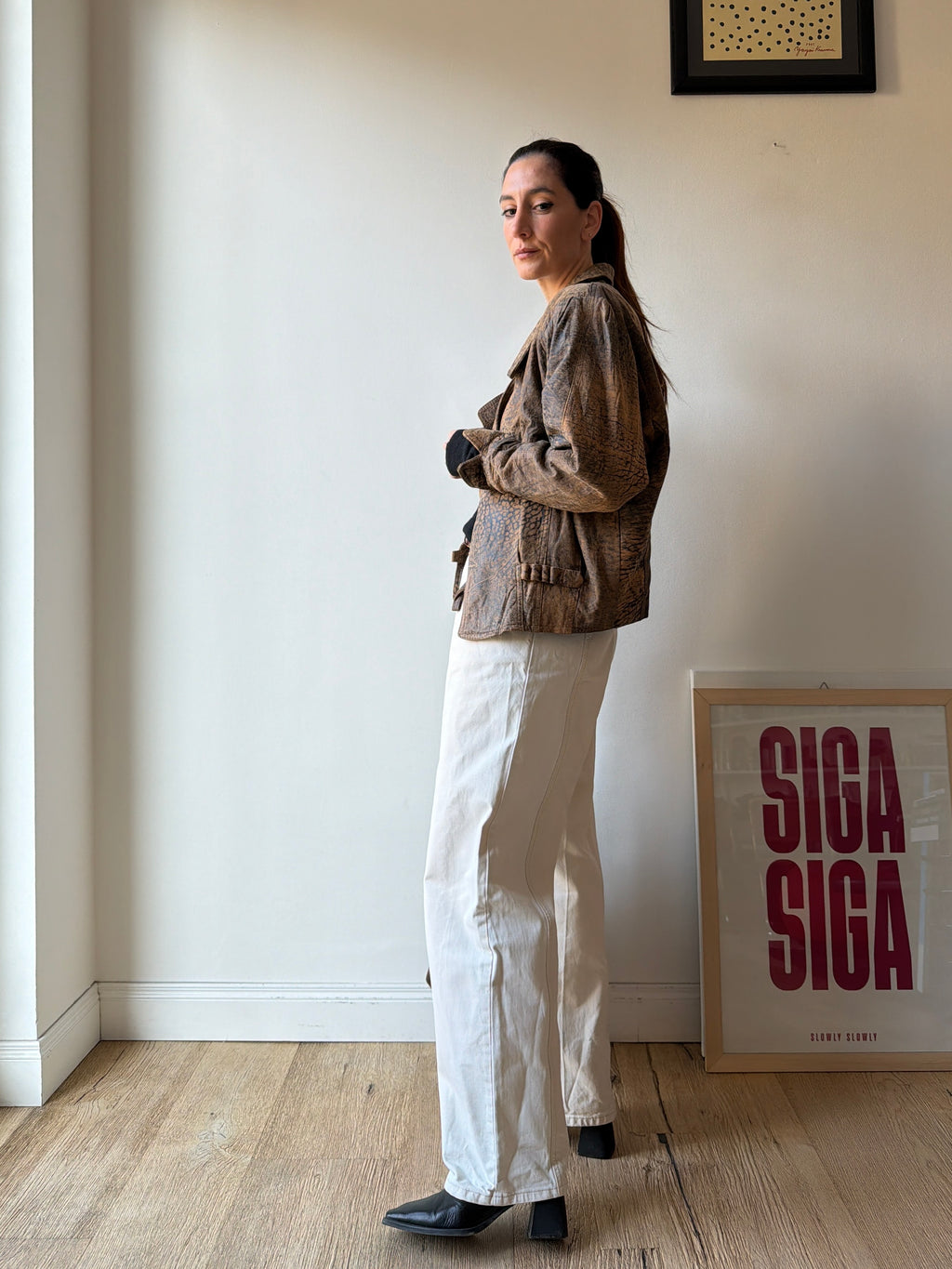 GIACCA IN PELLE STAMPATA