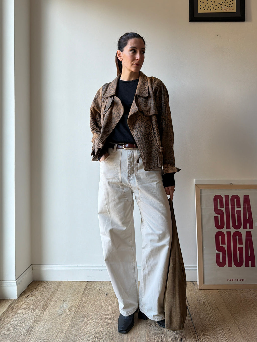 GIACCA IN PELLE STAMPATA