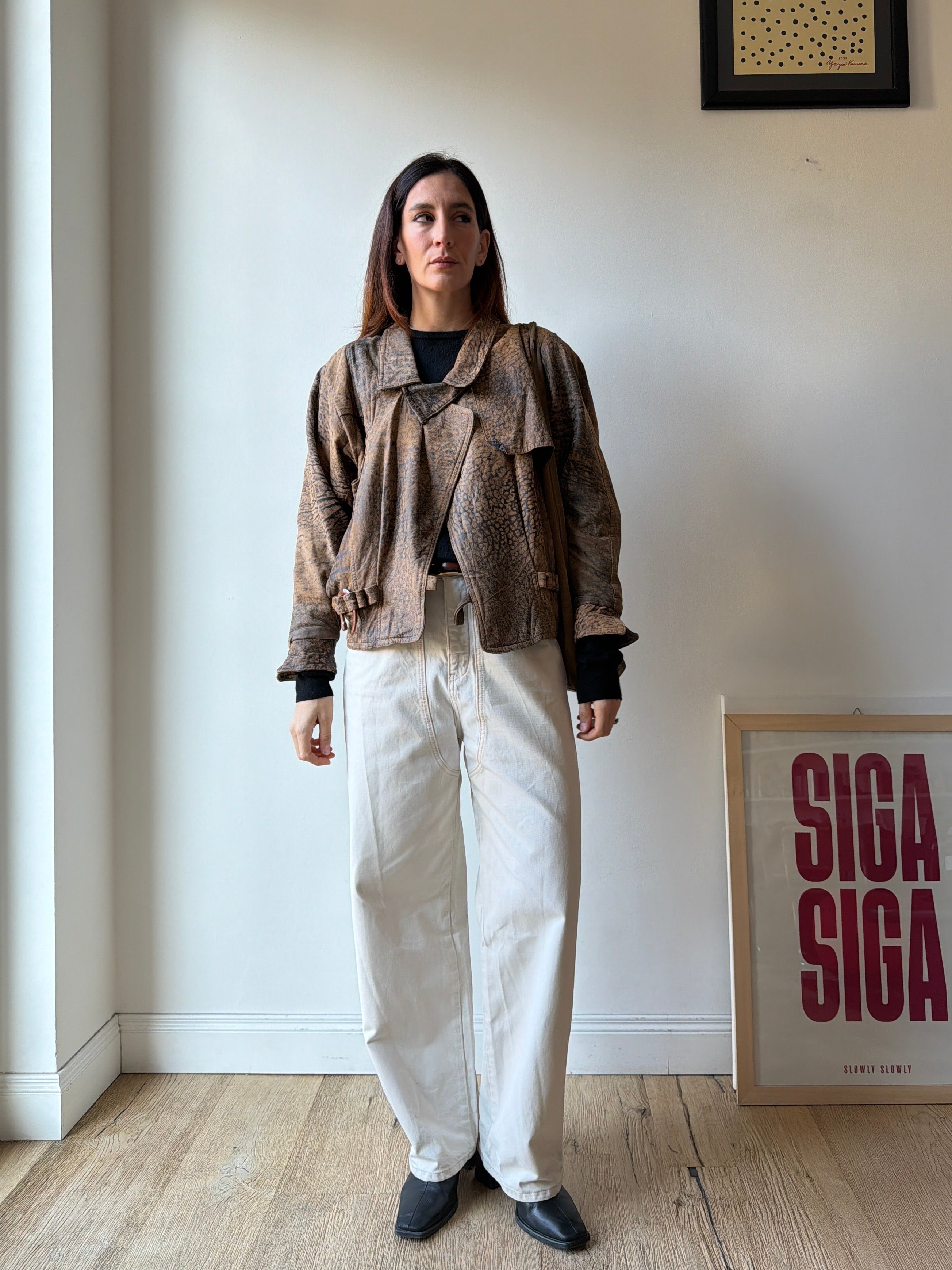 GIACCA IN PELLE STAMPATA