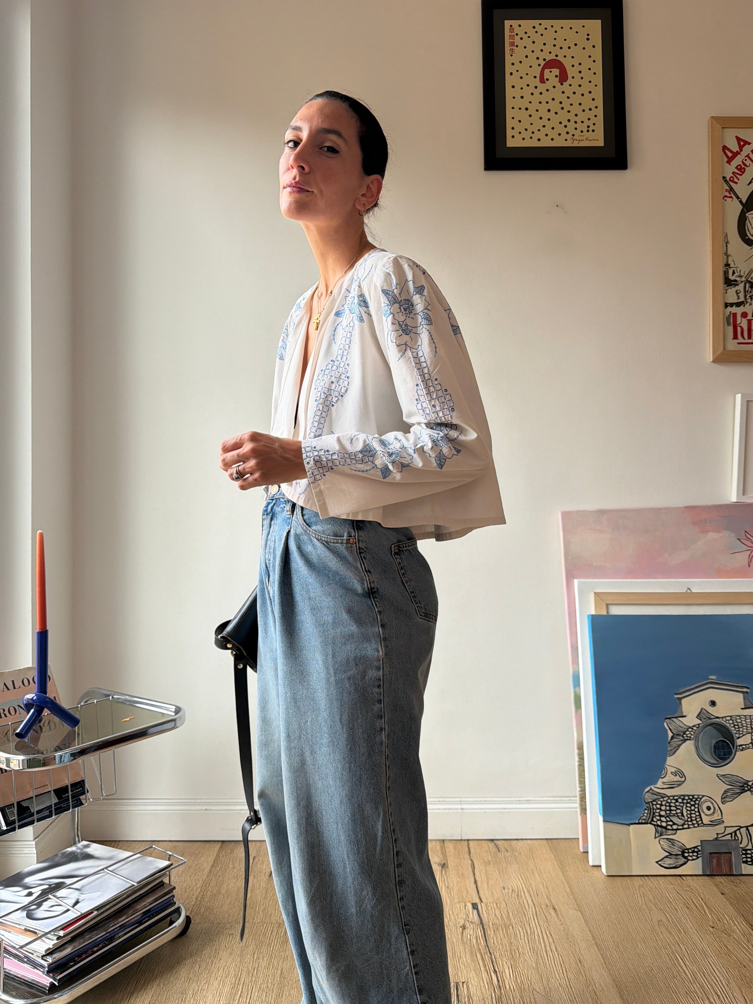 CAMICIA GIACCA RICAMATA MANO