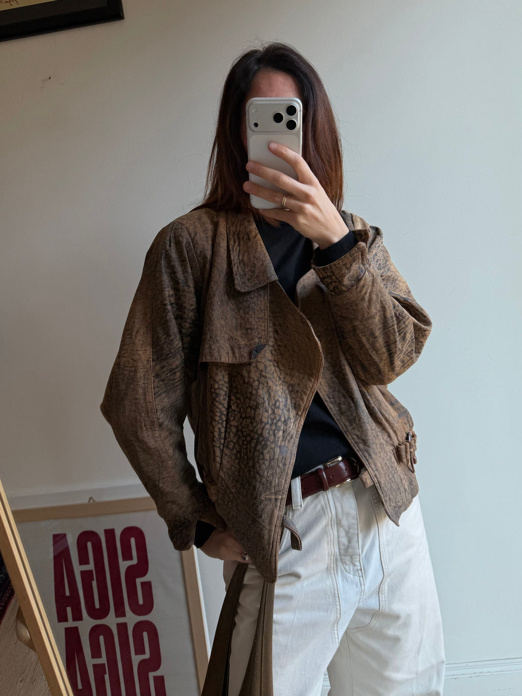GIACCA IN PELLE STAMPATA