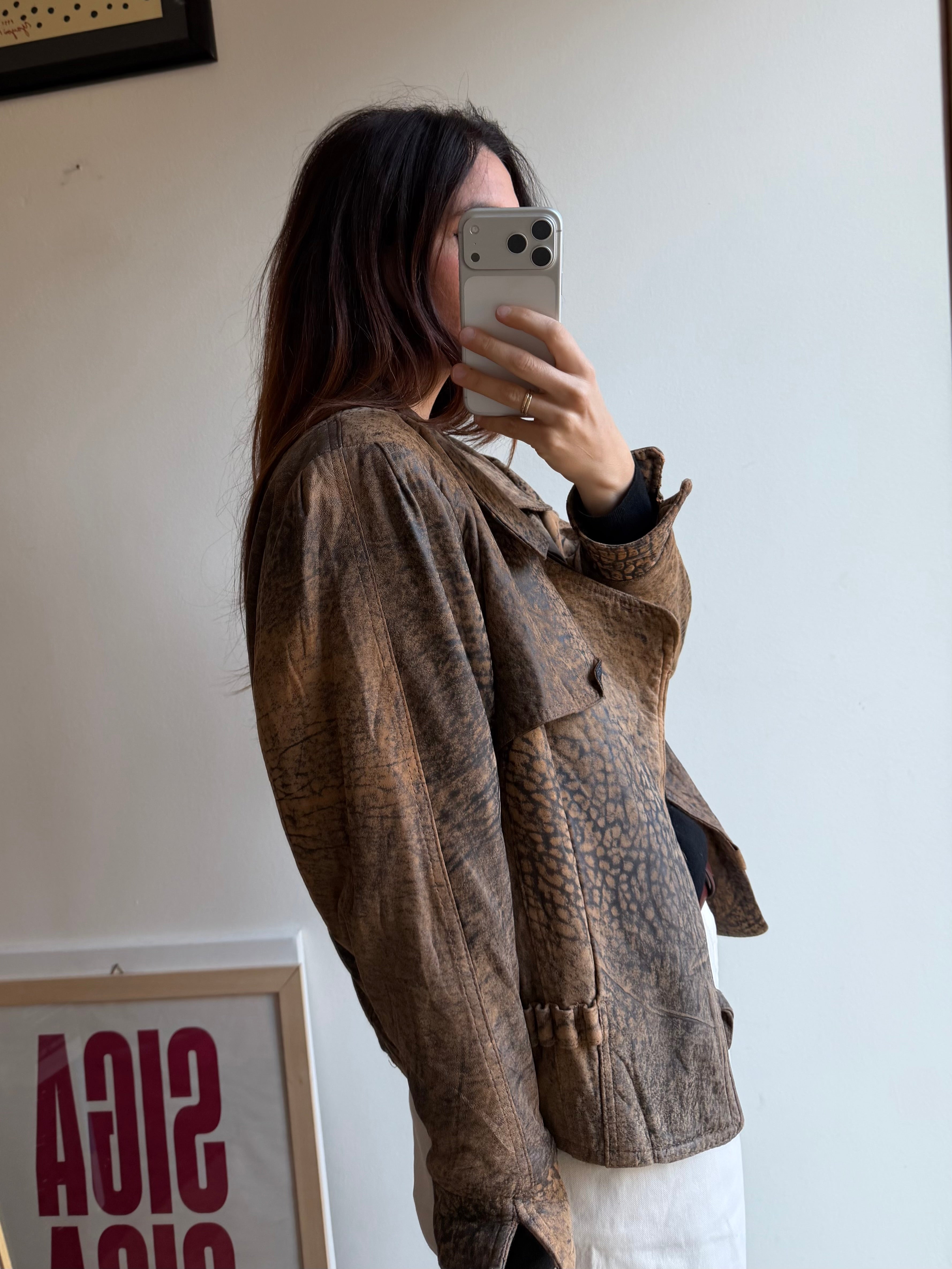 GIACCA IN PELLE STAMPATA