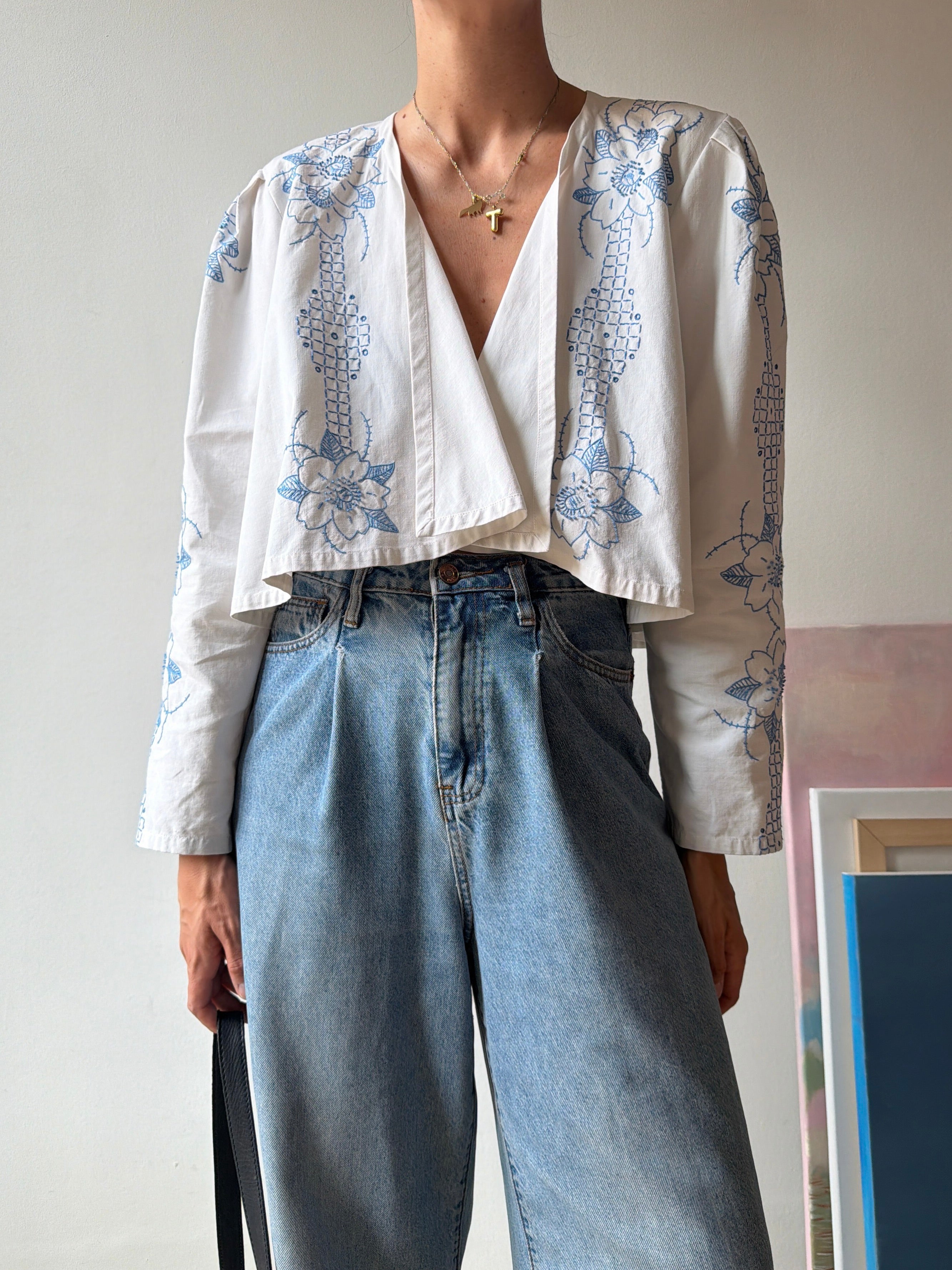 CAMICIA GIACCA RICAMATA MANO