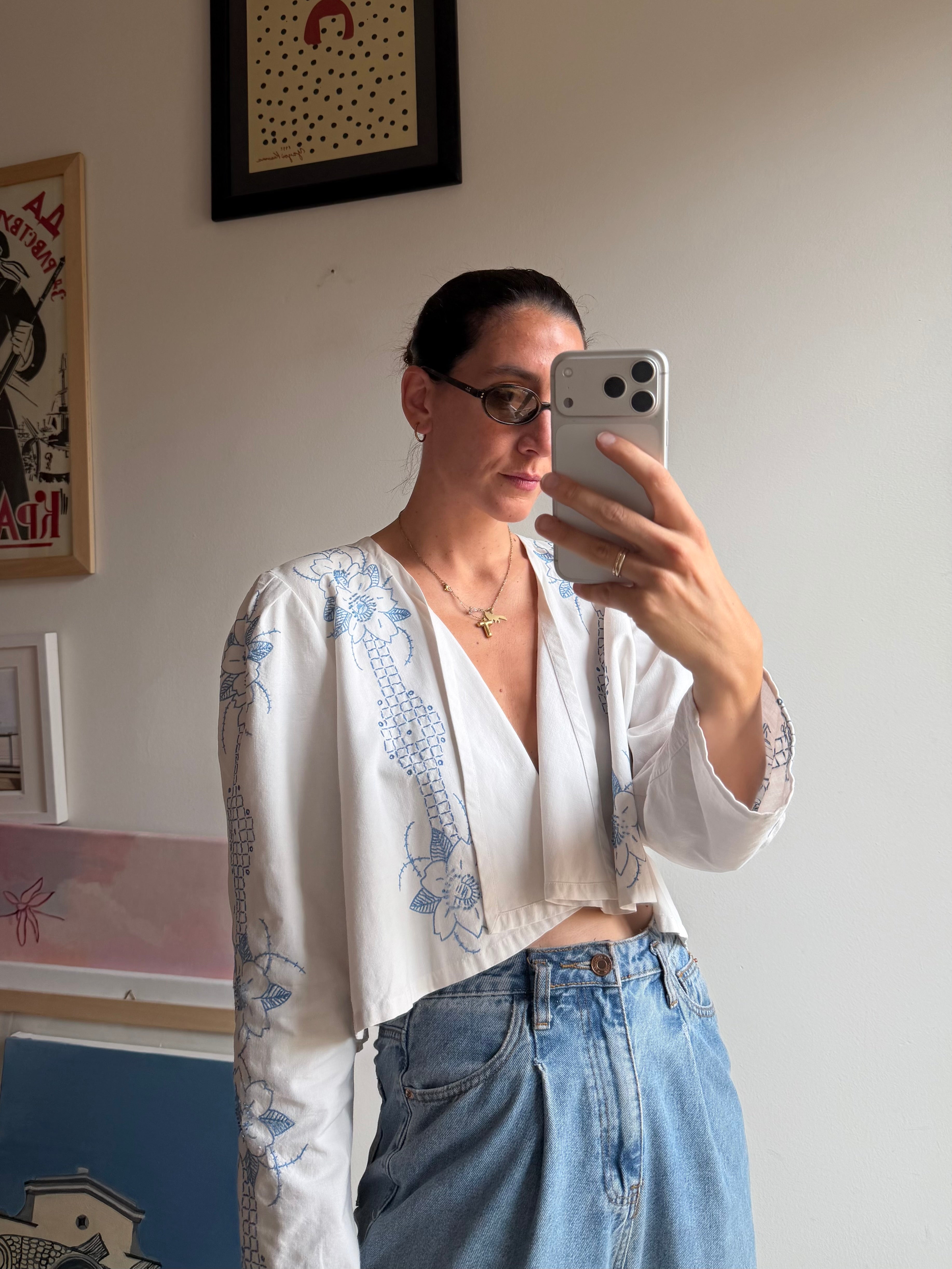 CAMICIA GIACCA RICAMATA MANO