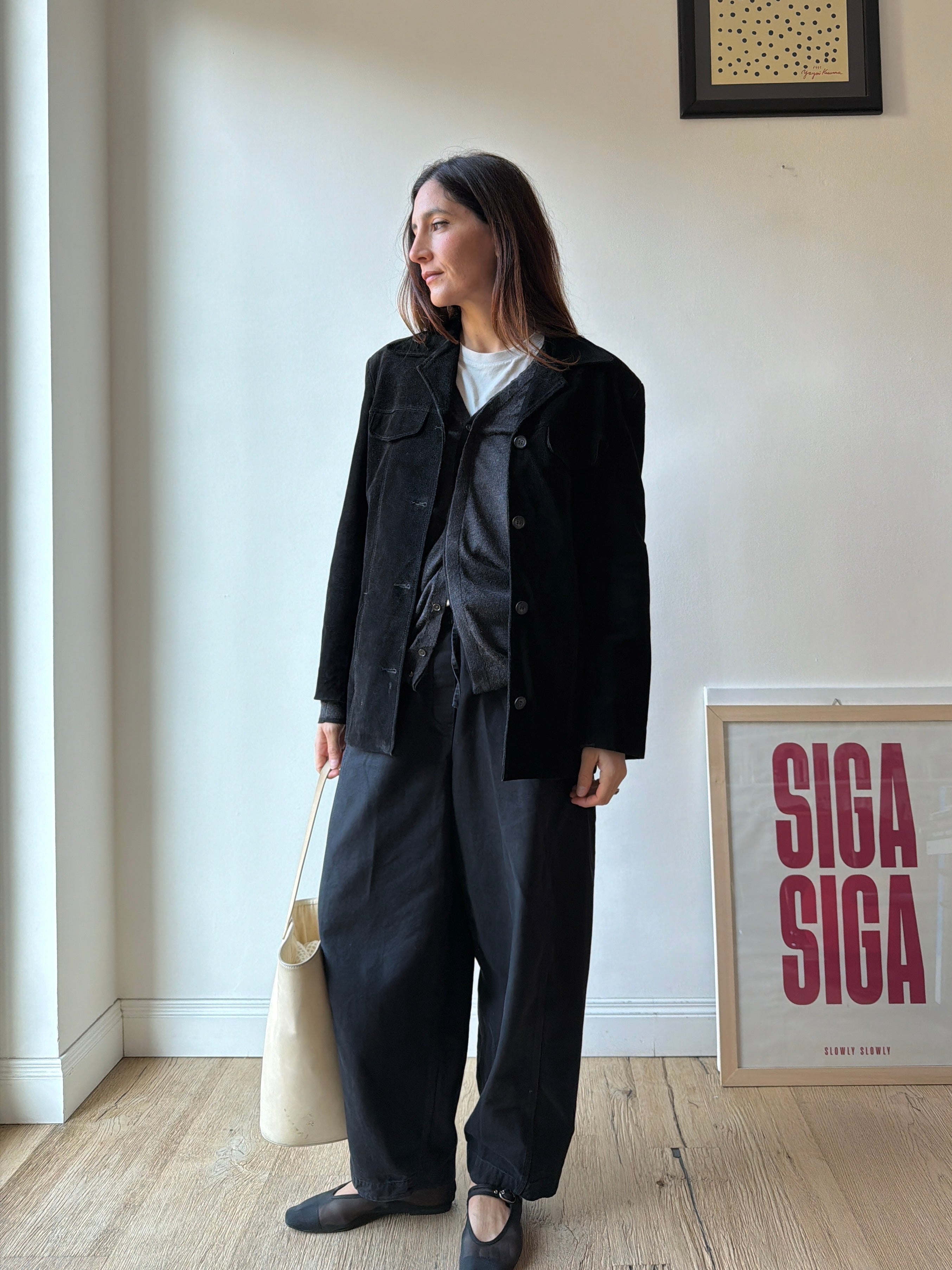 GIACCA IN CAMOSCIO NERO