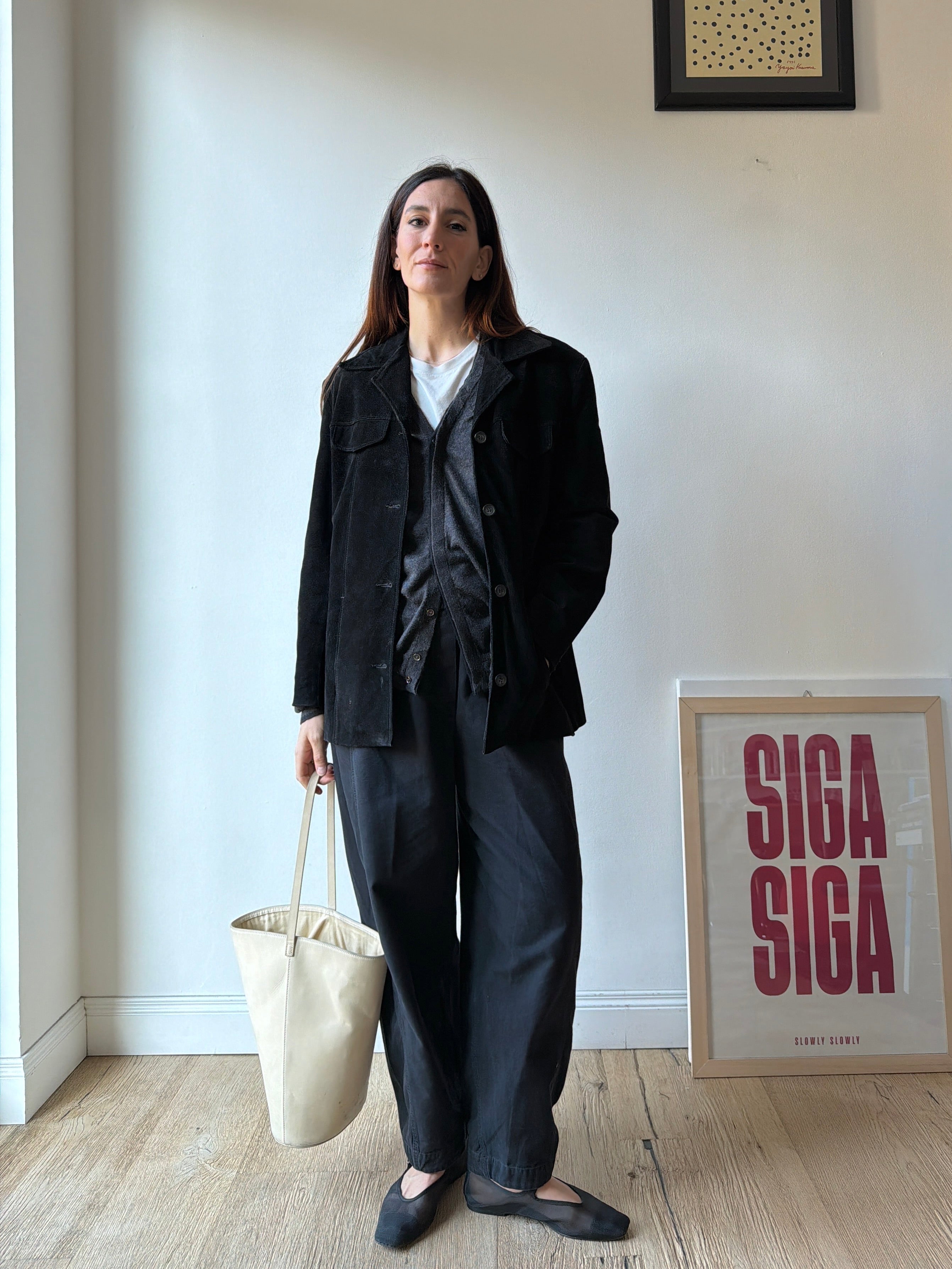 GIACCA IN CAMOSCIO NERO