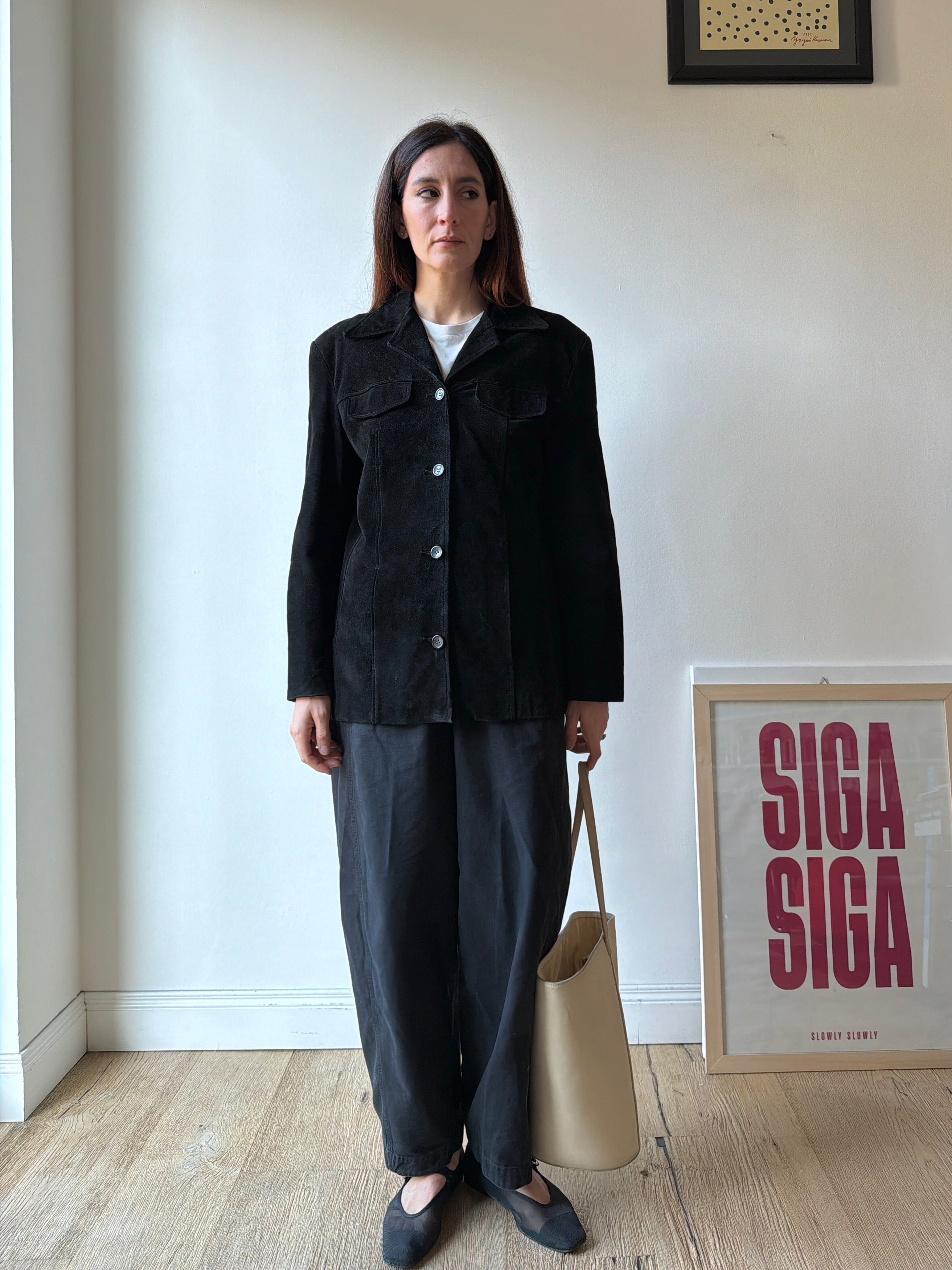 GIACCA IN CAMOSCIO NERO