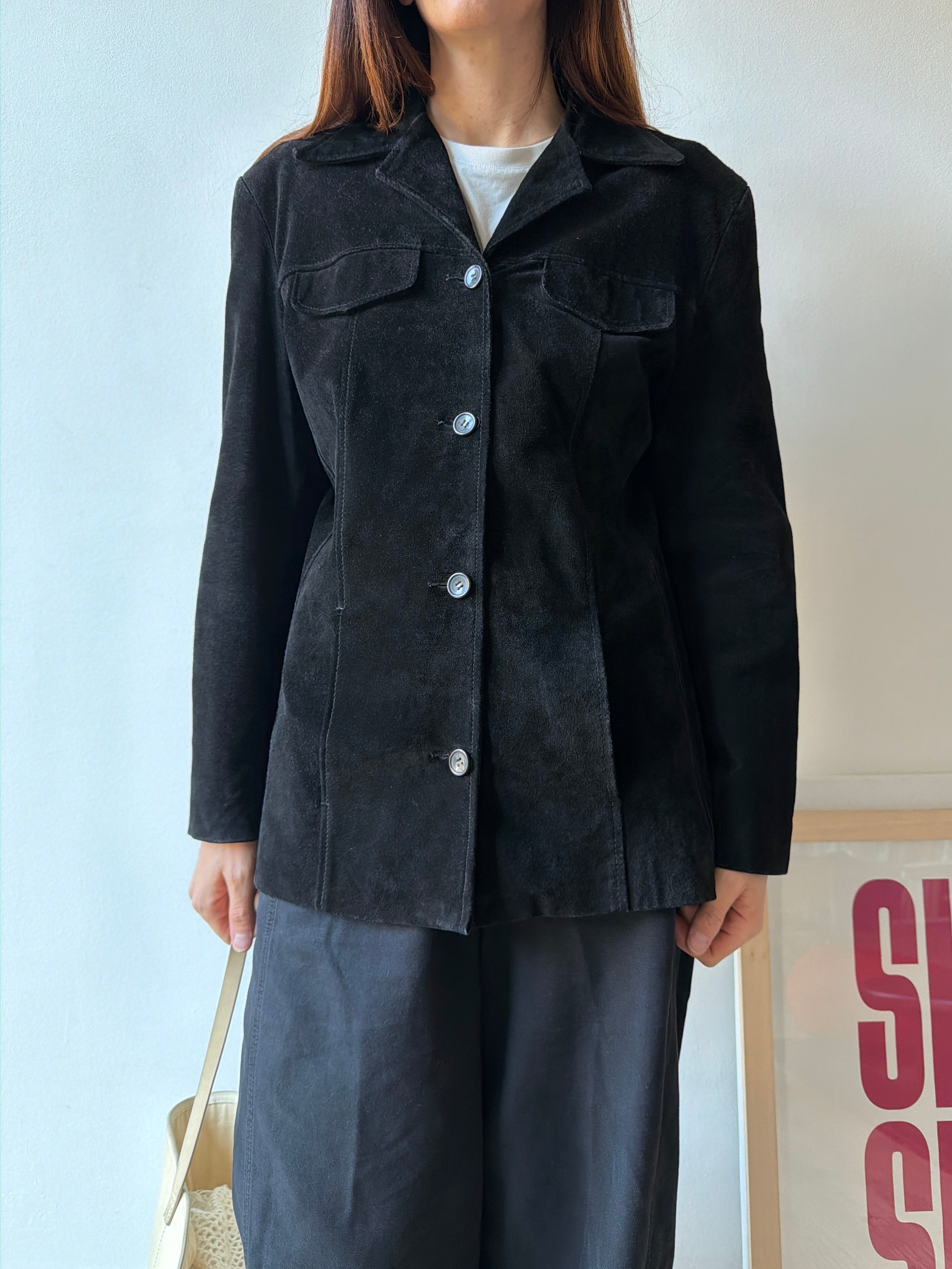 GIACCA IN CAMOSCIO NERO