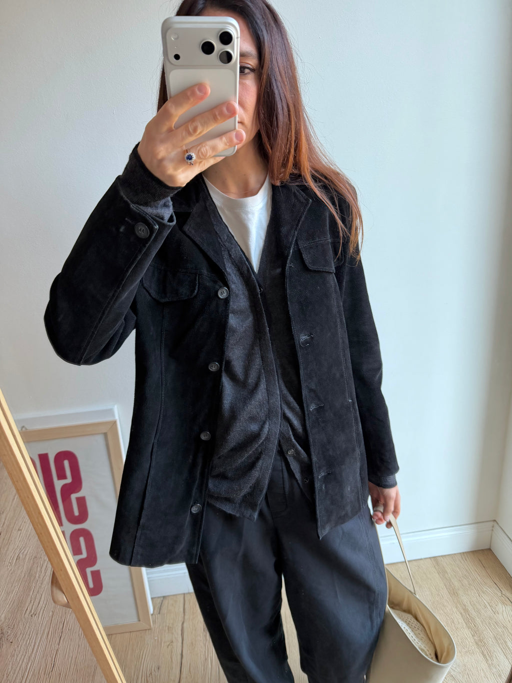 GIACCA IN CAMOSCIO NERO