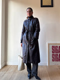 TRENCH IN PELLE MARRONE/BORGOGNA