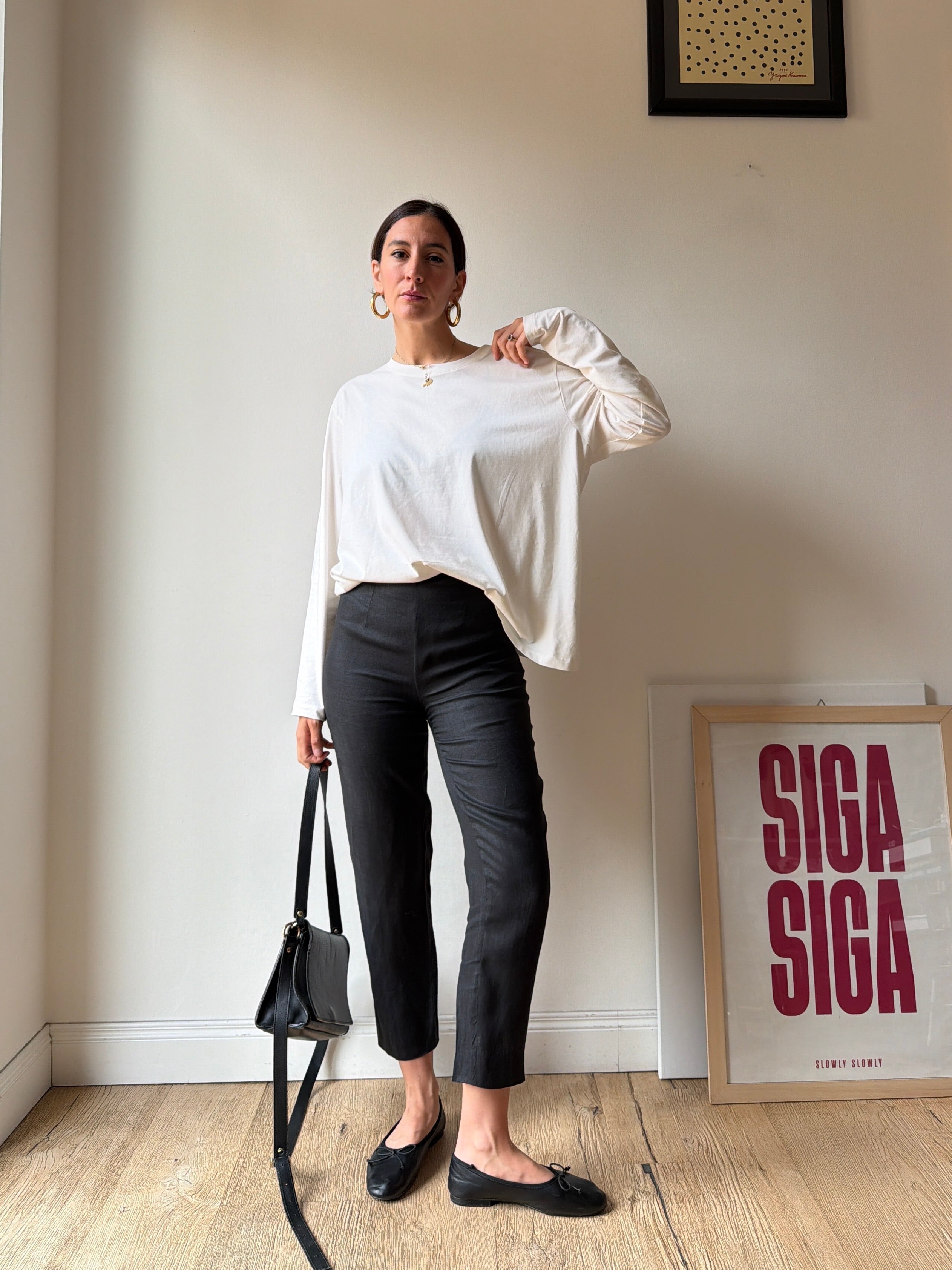 PANTALONI A SIGARETTA IN LINO