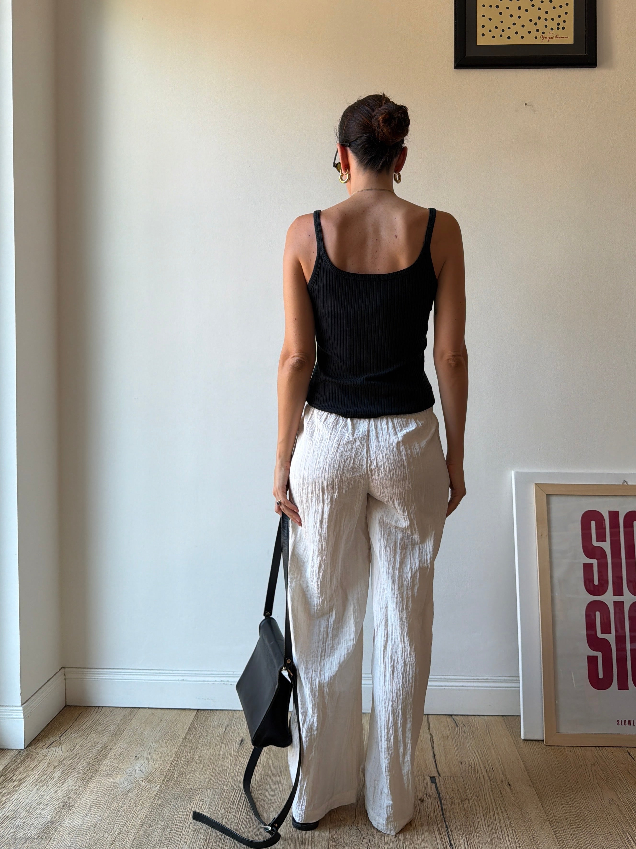 PANTALONI BIANCHI PLISSE'