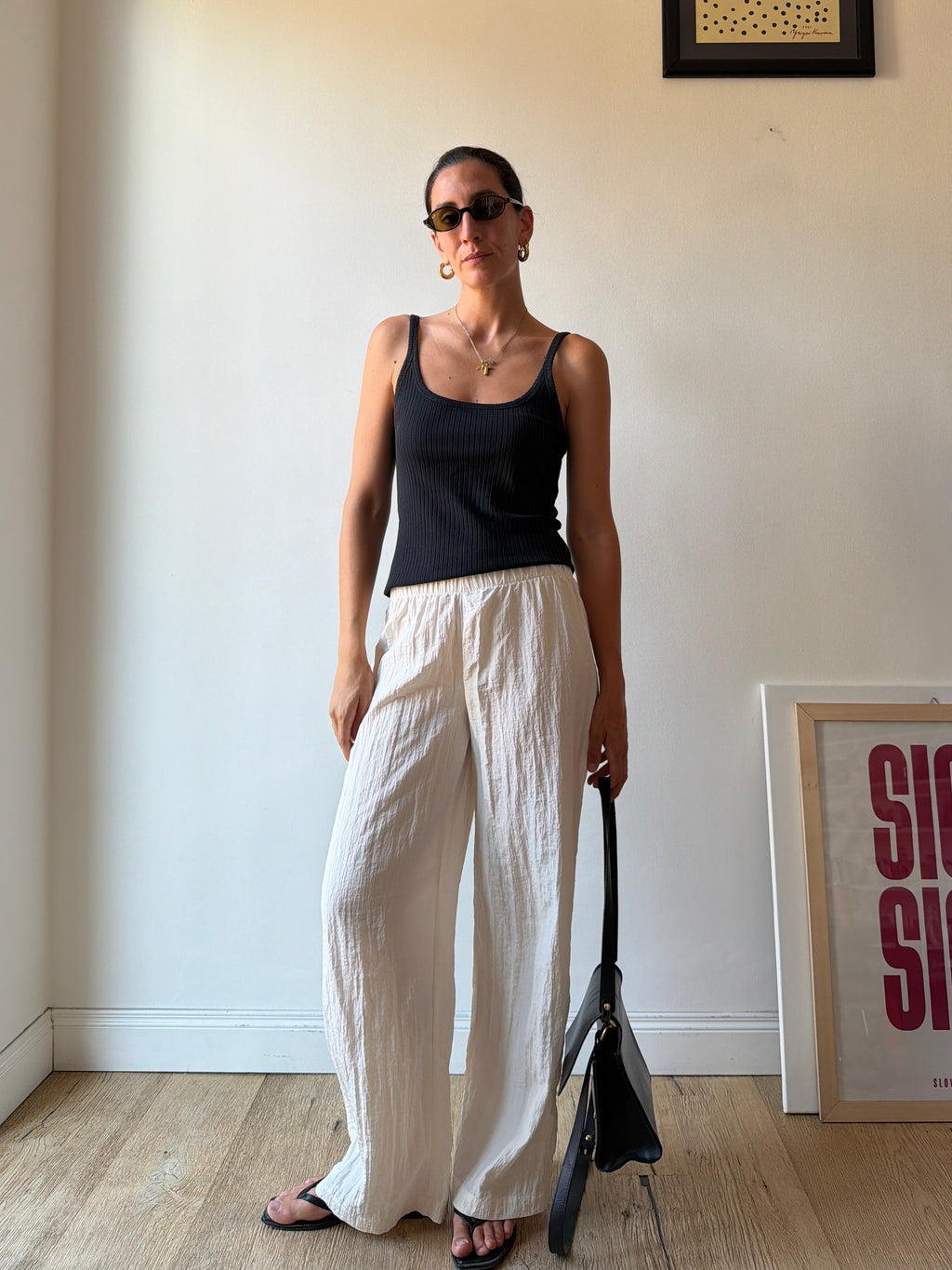 PANTALONI BIANCHI PLISSE'