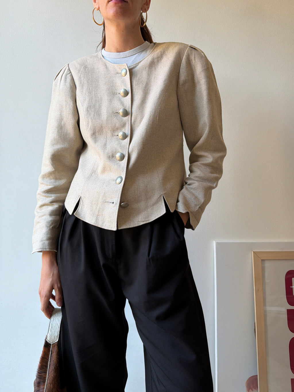 GIACCA IN LINO BEIGE