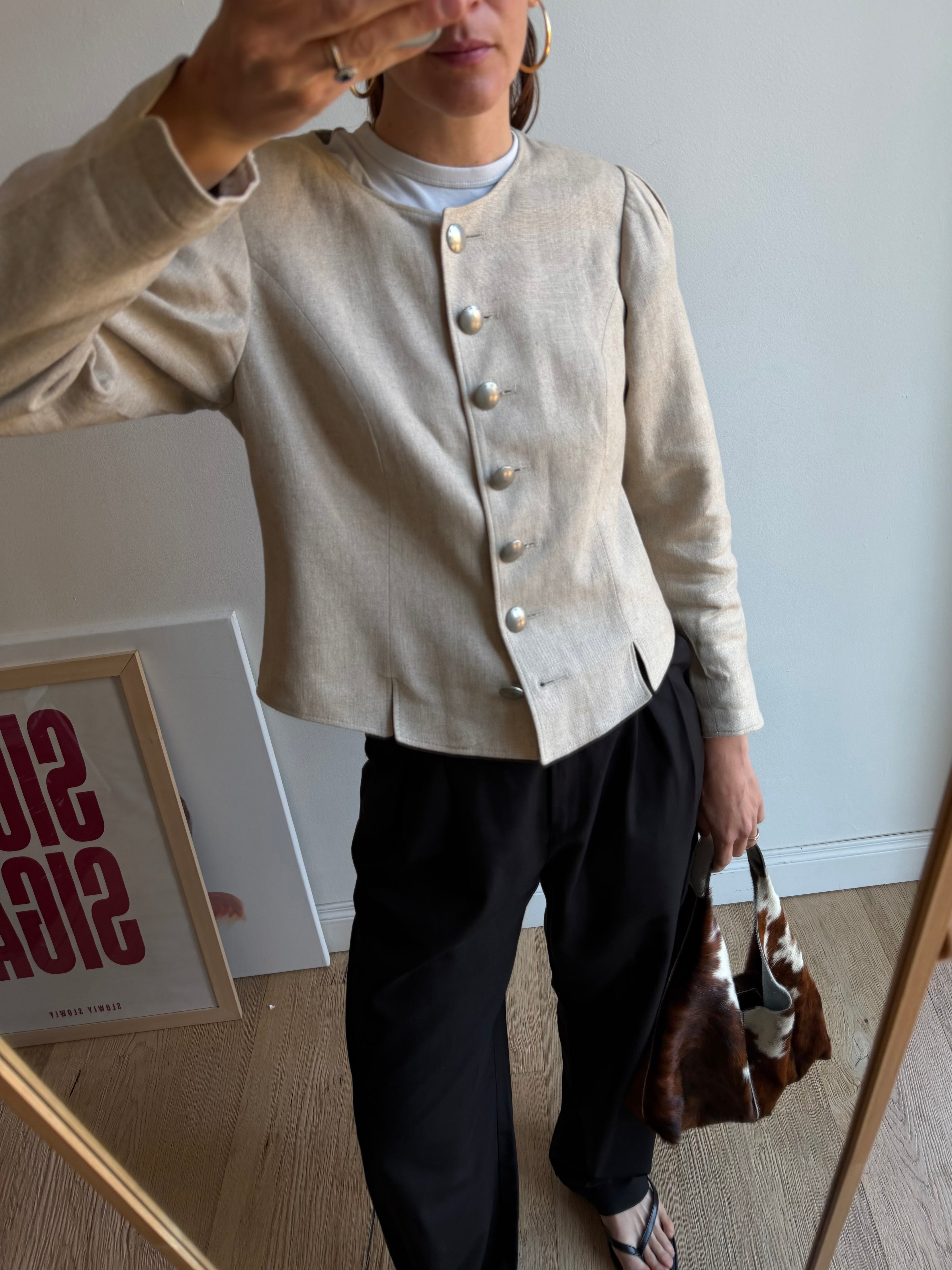 GIACCA IN LINO BEIGE