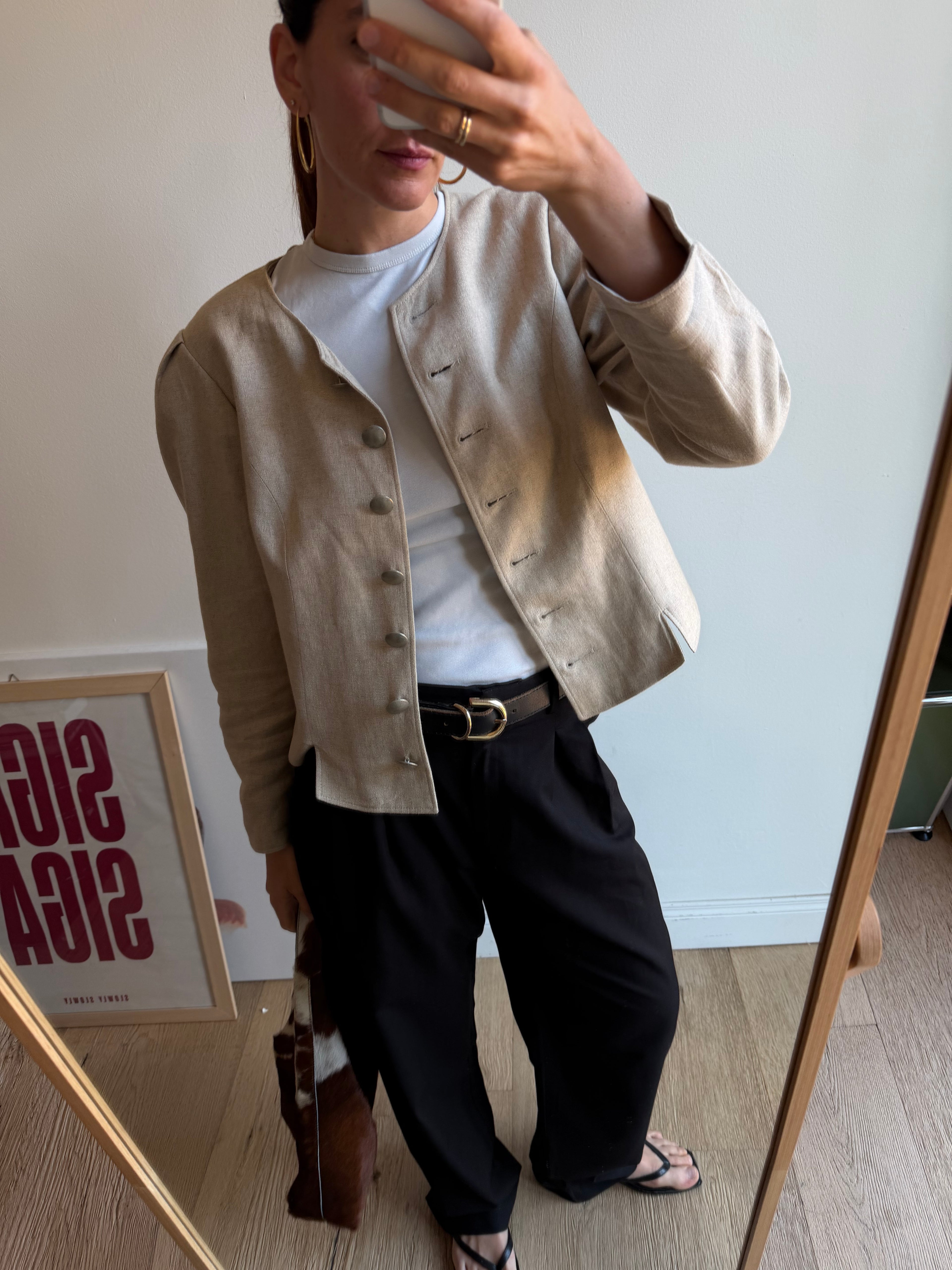 GIACCA IN LINO BEIGE