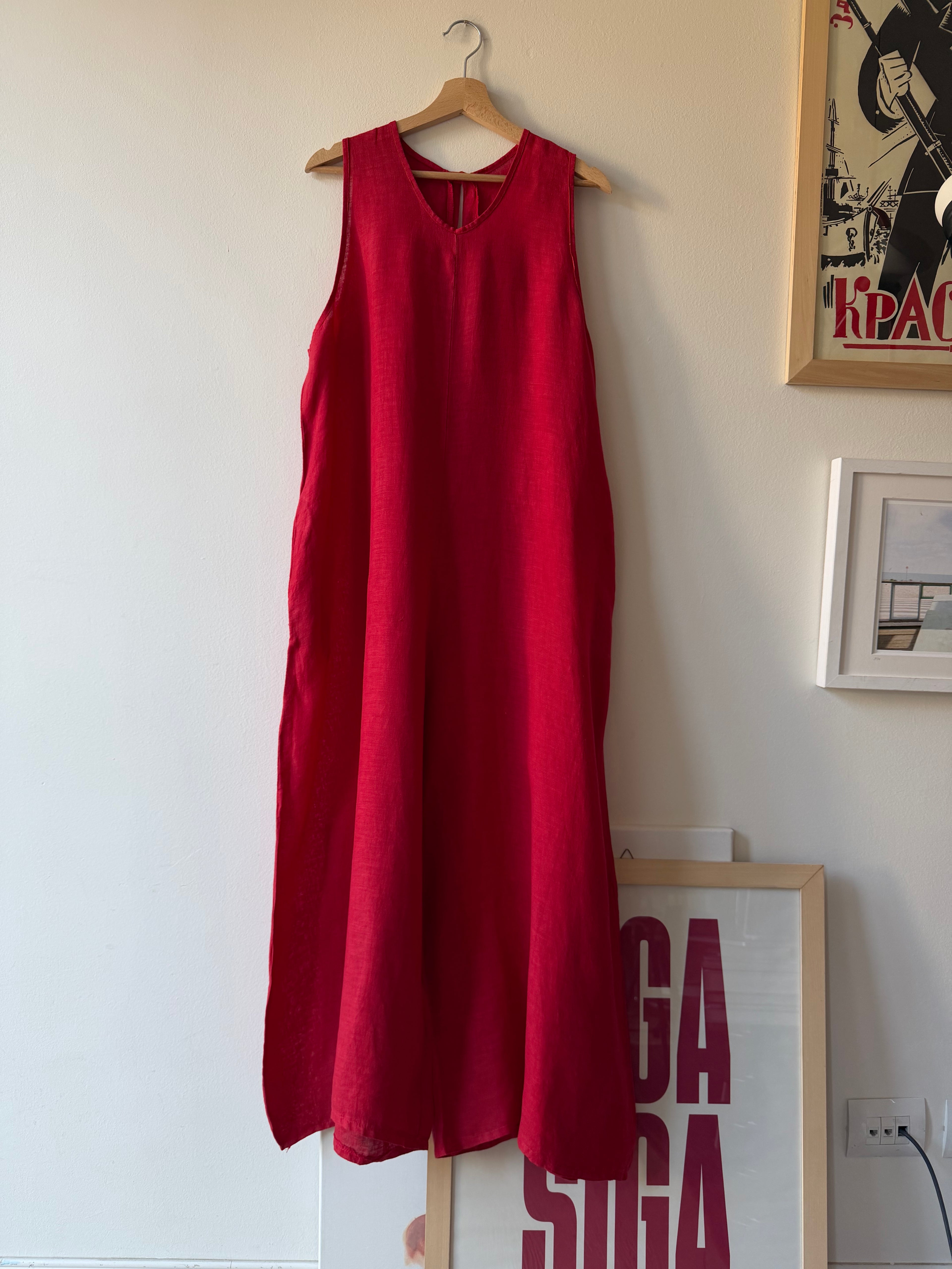 TUTA IN LINO ROSSO