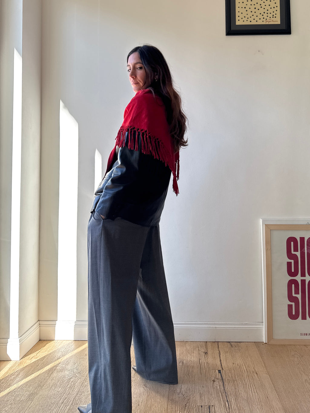 SCIALLE ROSSO IN CAMOSCIO