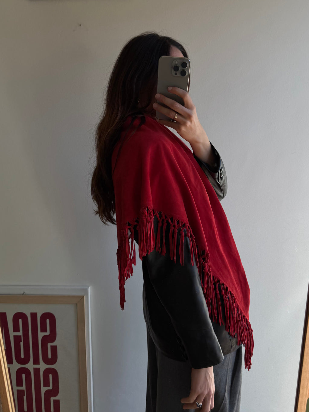 SCIALLE ROSSO IN CAMOSCIO