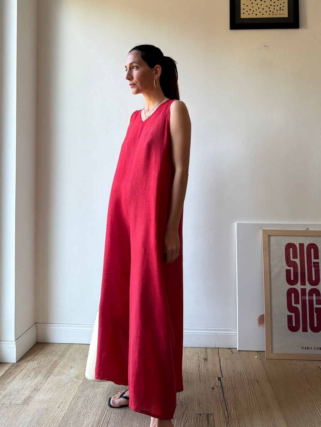 TUTA IN LINO ROSSO