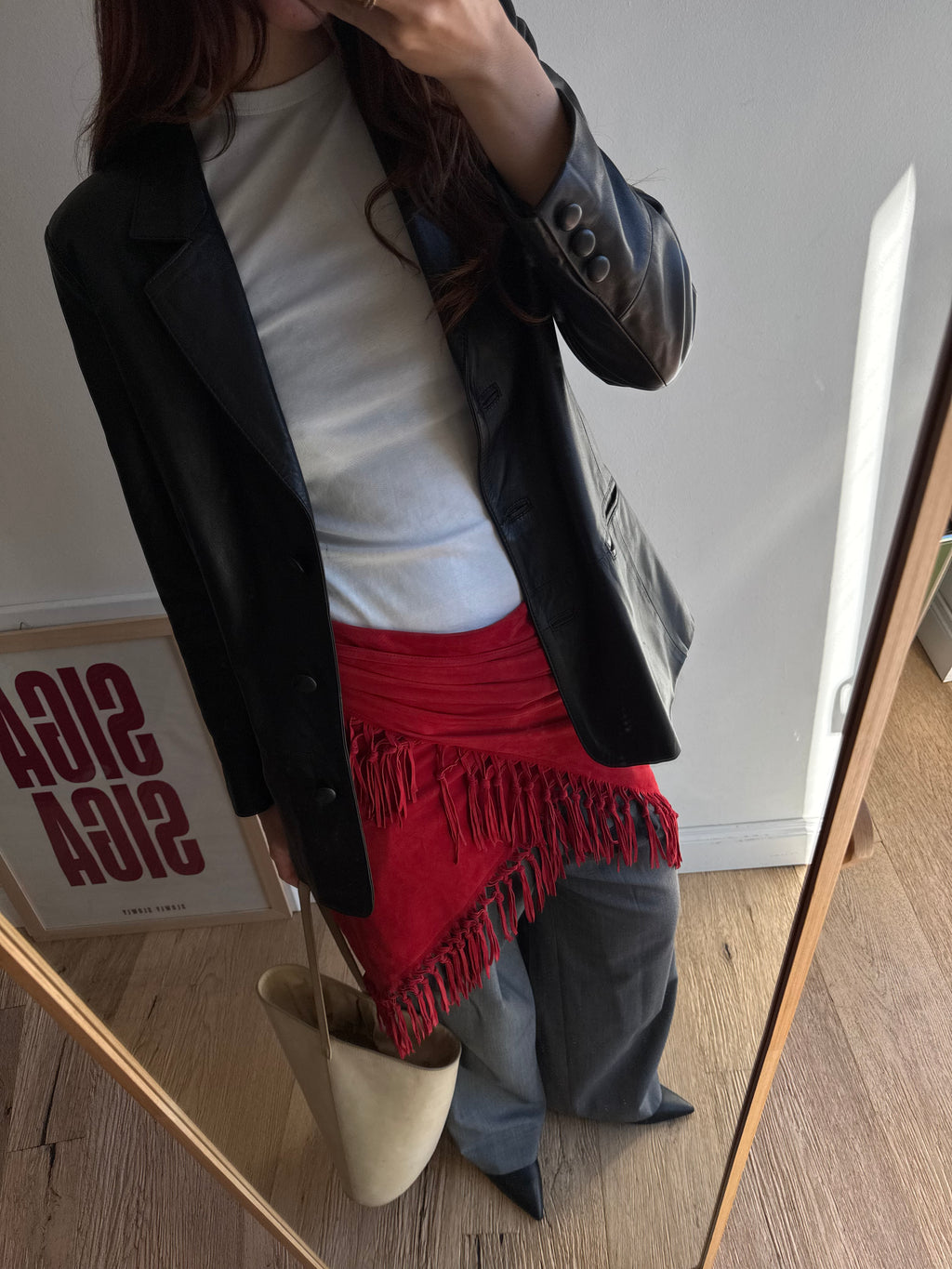 SCIALLE ROSSO IN CAMOSCIO
