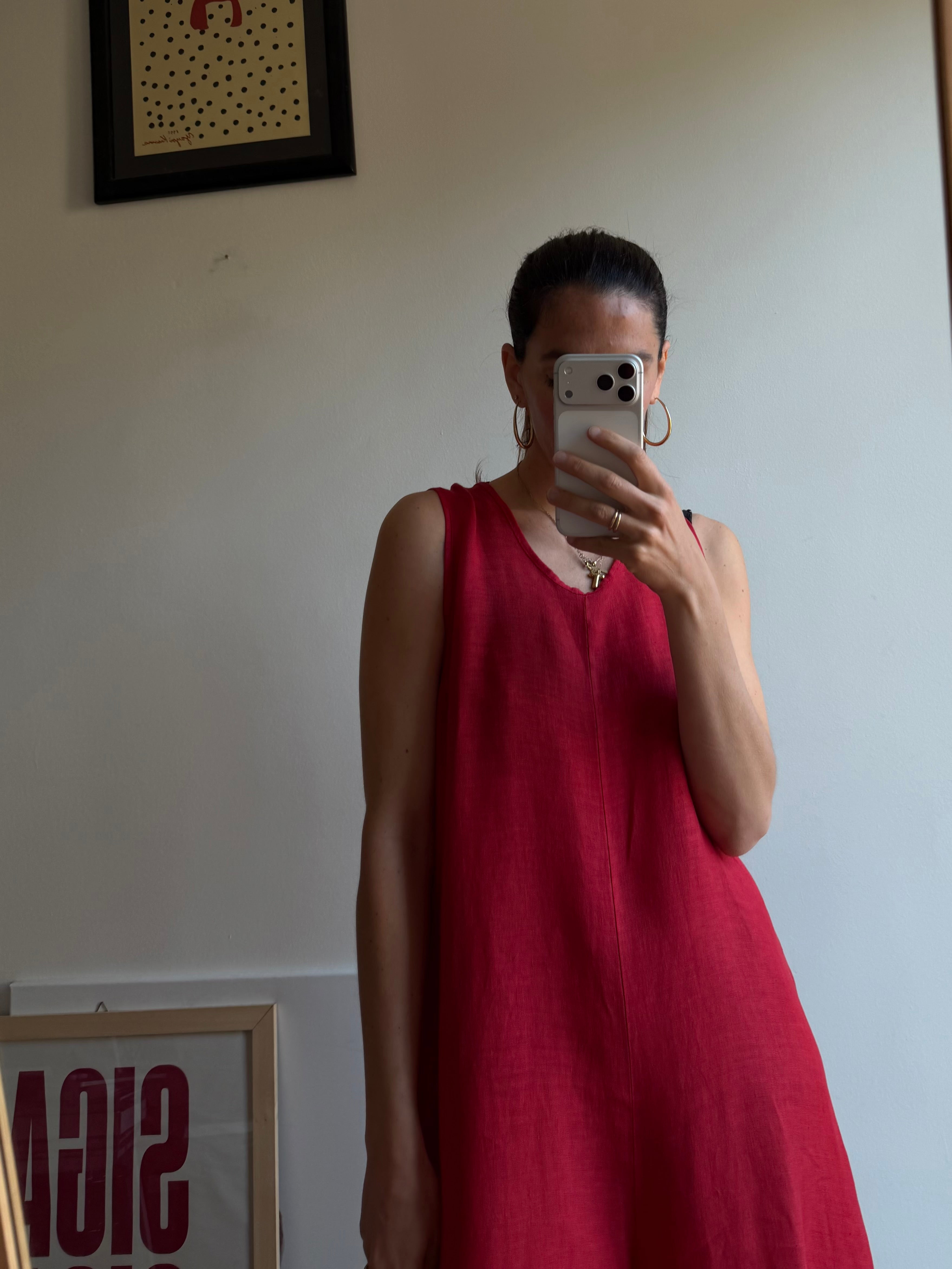 TUTA IN LINO ROSSO