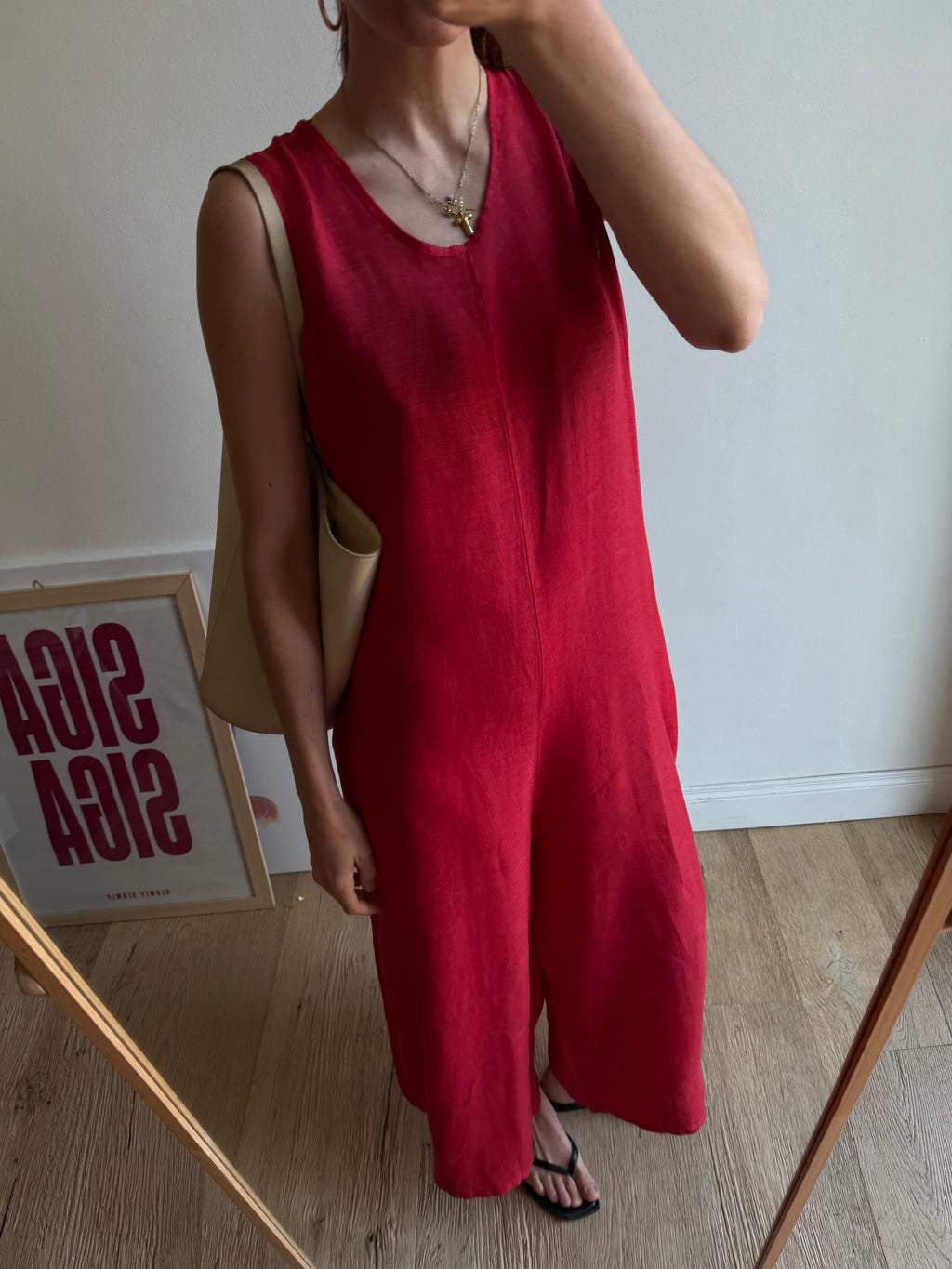 TUTA IN LINO ROSSO