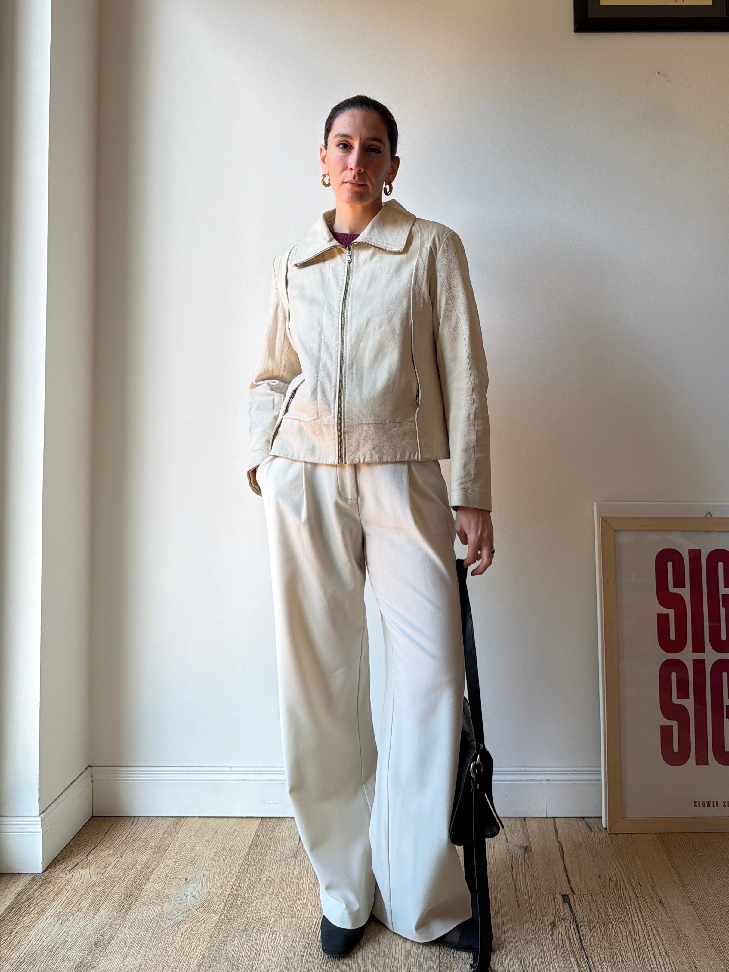 GIACCA IN PELLE LATTE