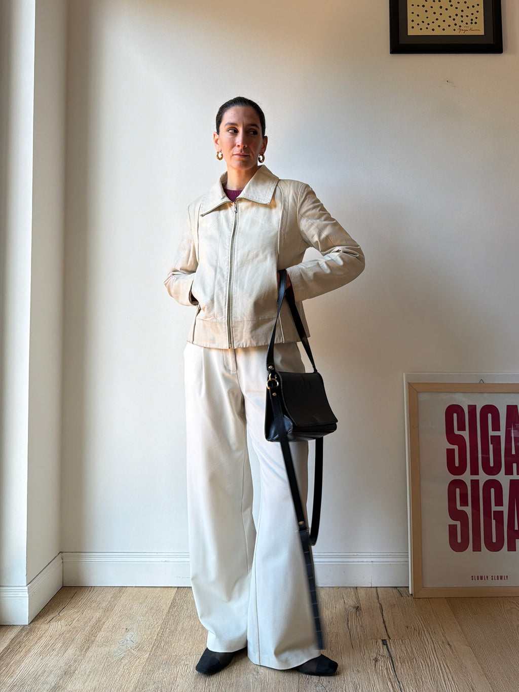 GIACCA IN PELLE LATTE