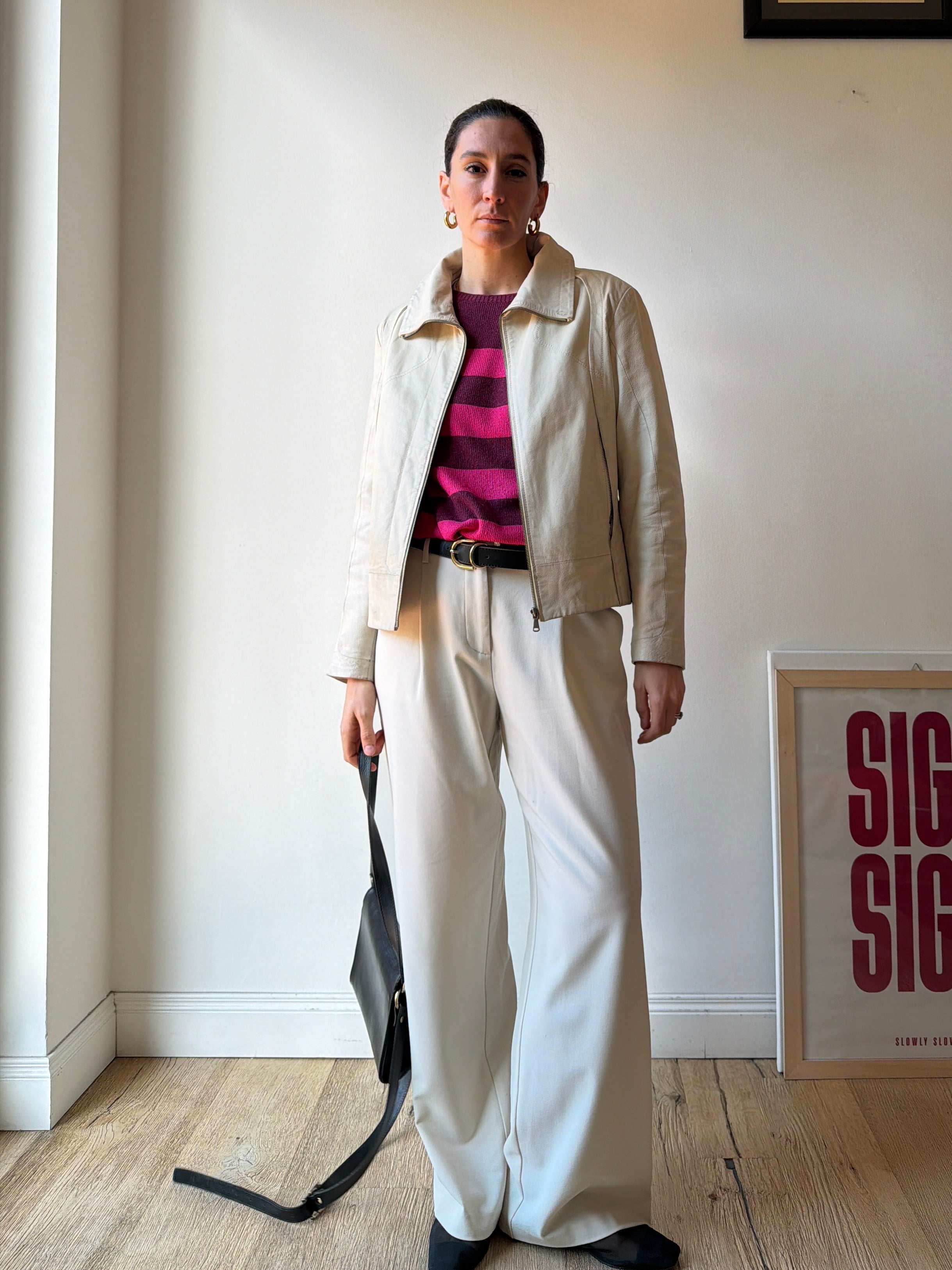 GIACCA IN PELLE LATTE