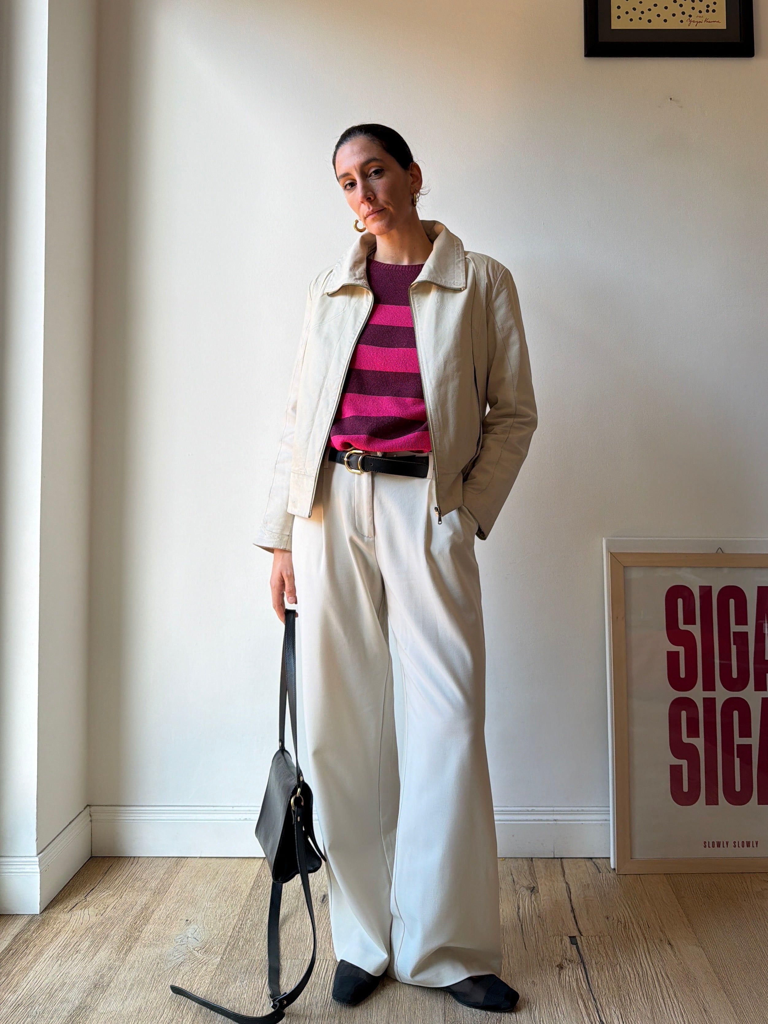 GIACCA IN PELLE LATTE