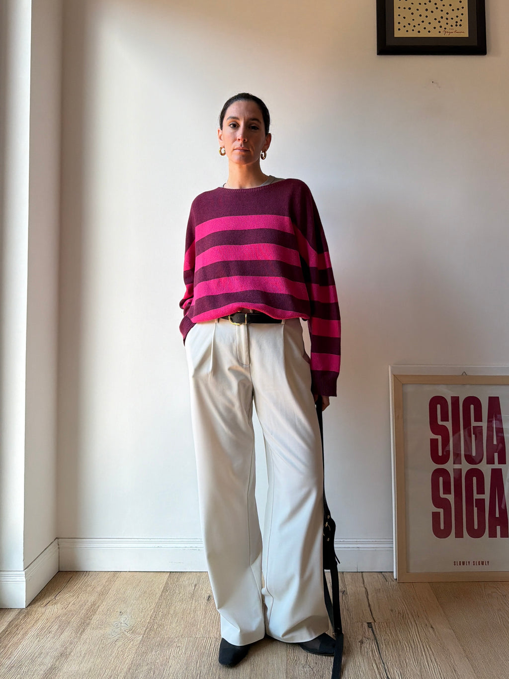 MAGLIONCINO A RIGHE ROSA