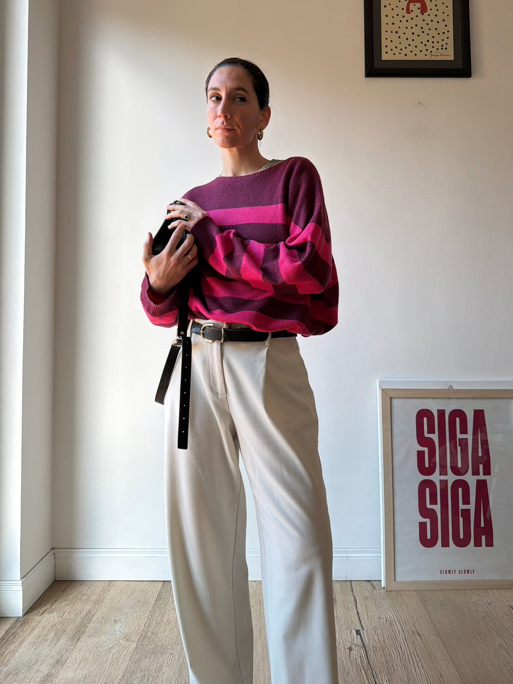 MAGLIONCINO A RIGHE ROSA