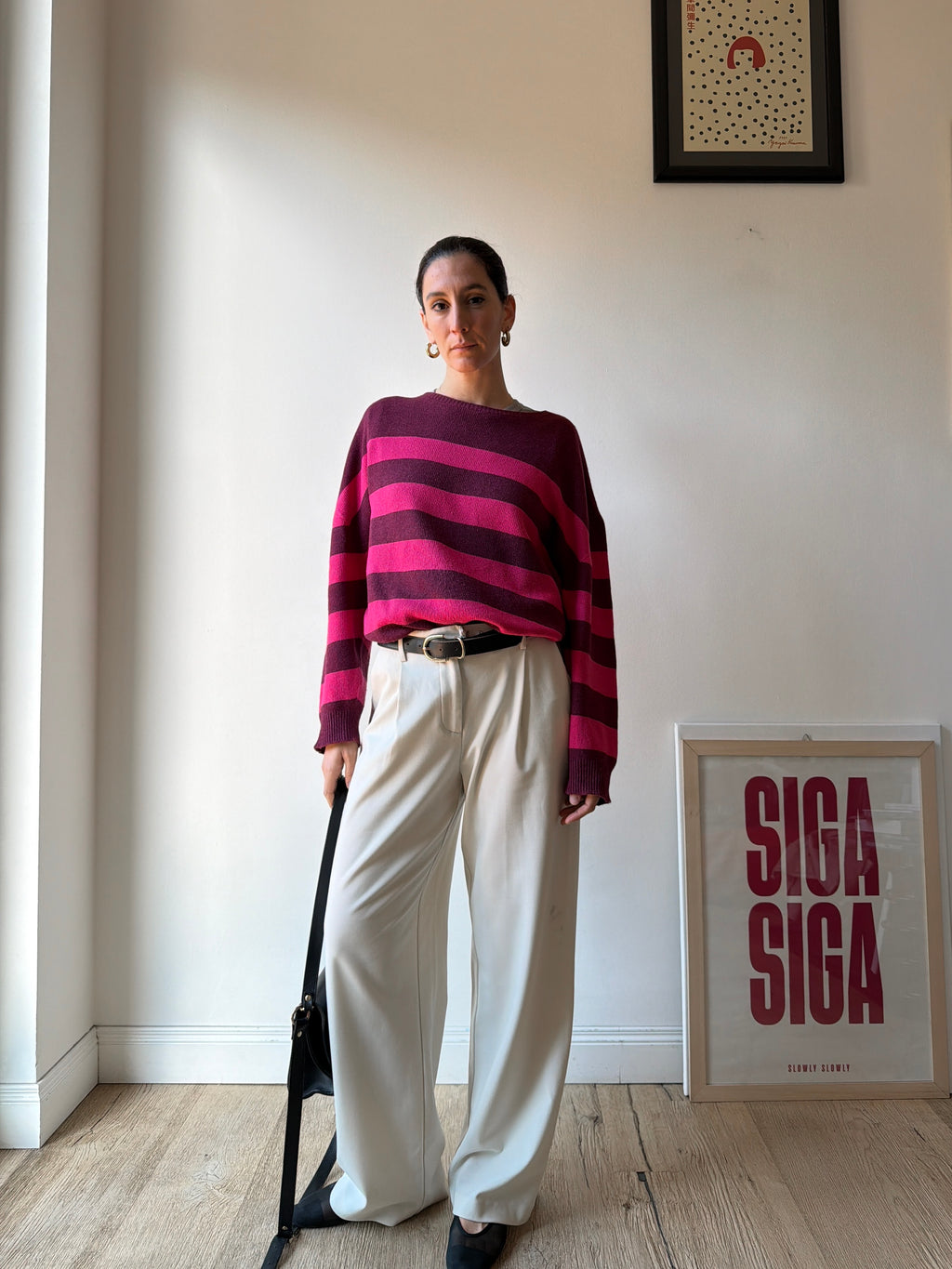 MAGLIONCINO A RIGHE ROSA