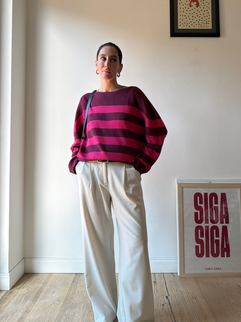MAGLIONCINO A RIGHE ROSA