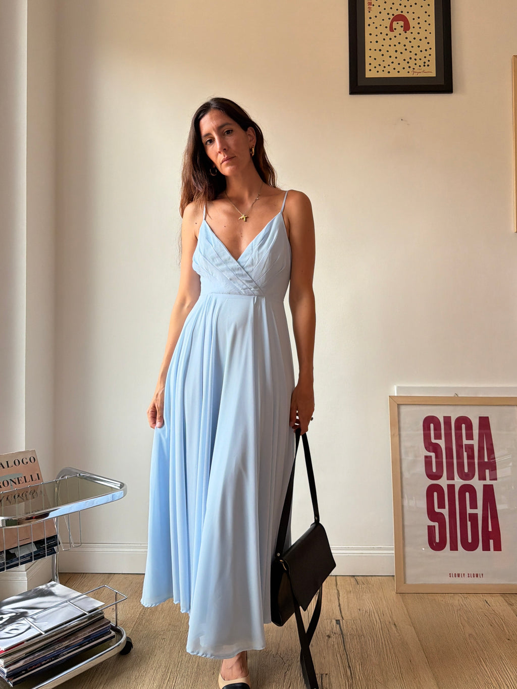 ABITO AZZURRO PLISSE'