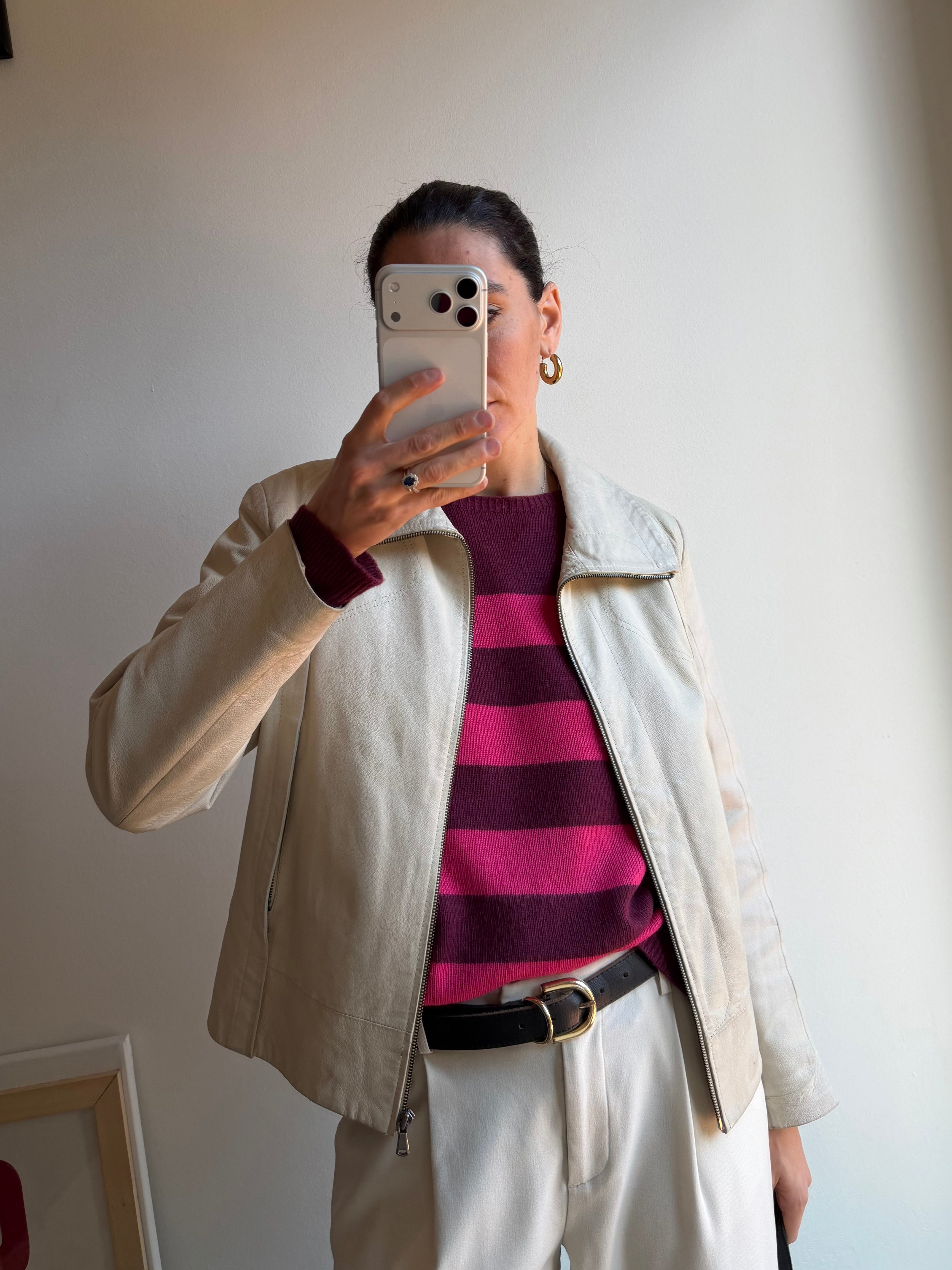 GIACCA IN PELLE LATTE