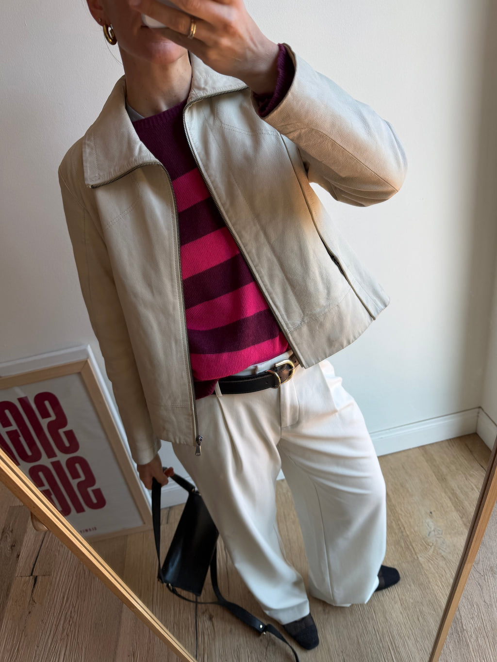 GIACCA IN PELLE LATTE