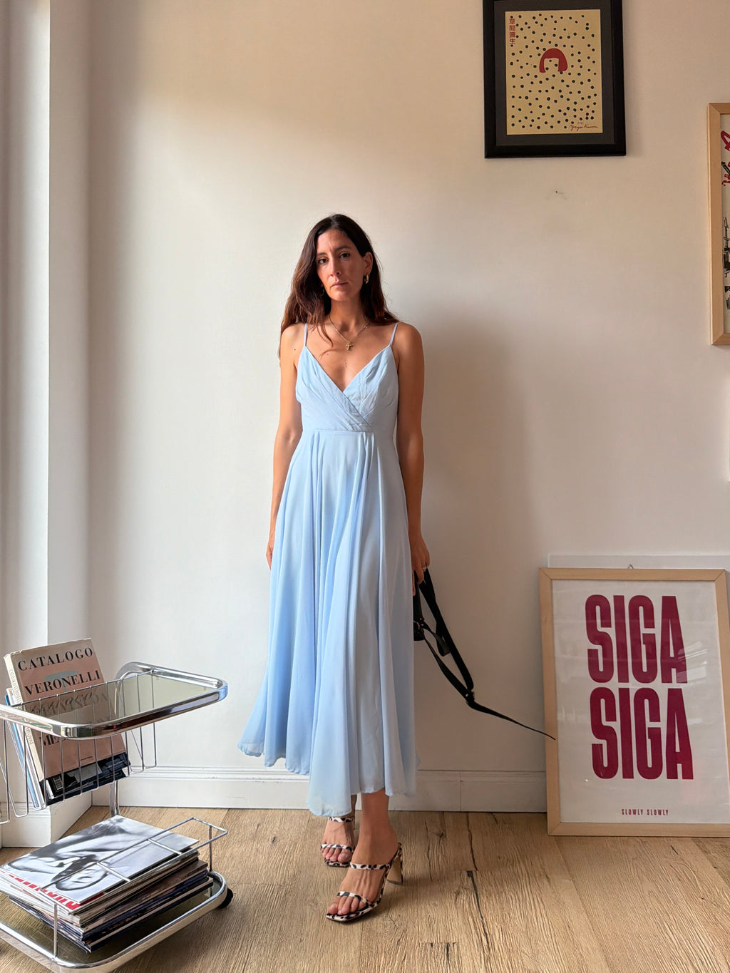 ABITO AZZURRO PLISSE'