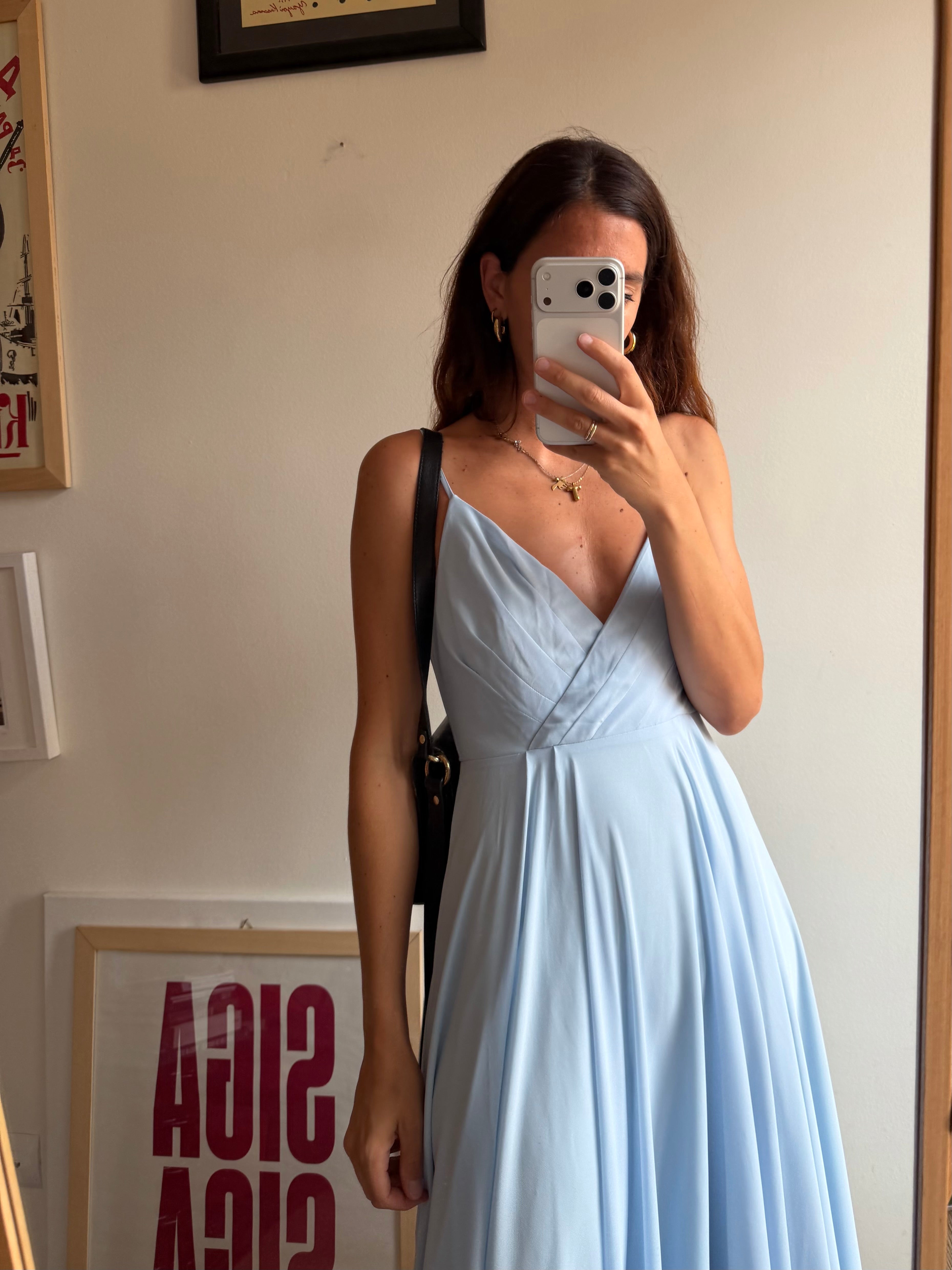 ABITO AZZURRO PLISSE'