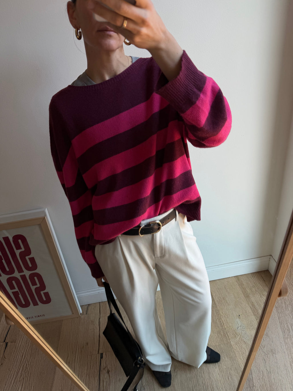 MAGLIONCINO A RIGHE ROSA