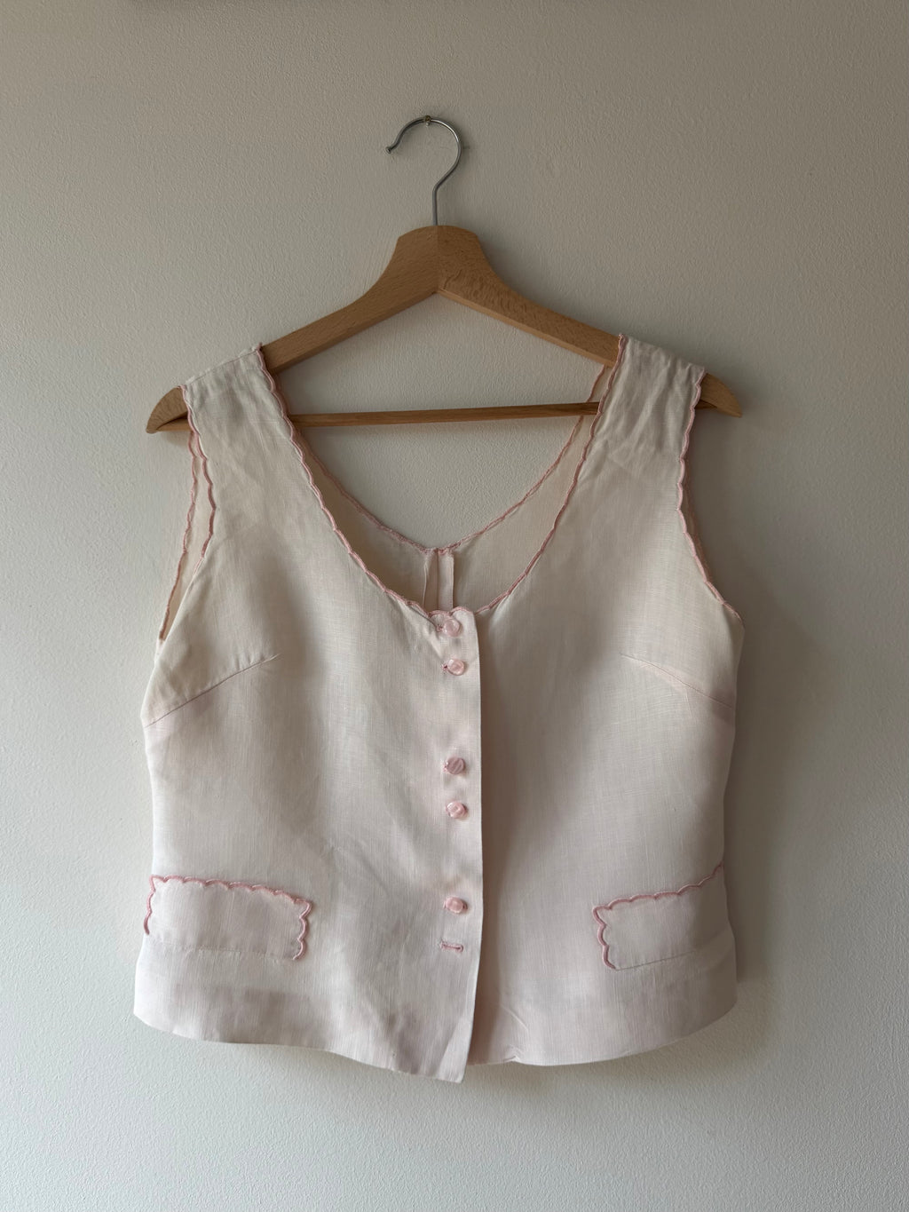 TOP IN LINO ROSA