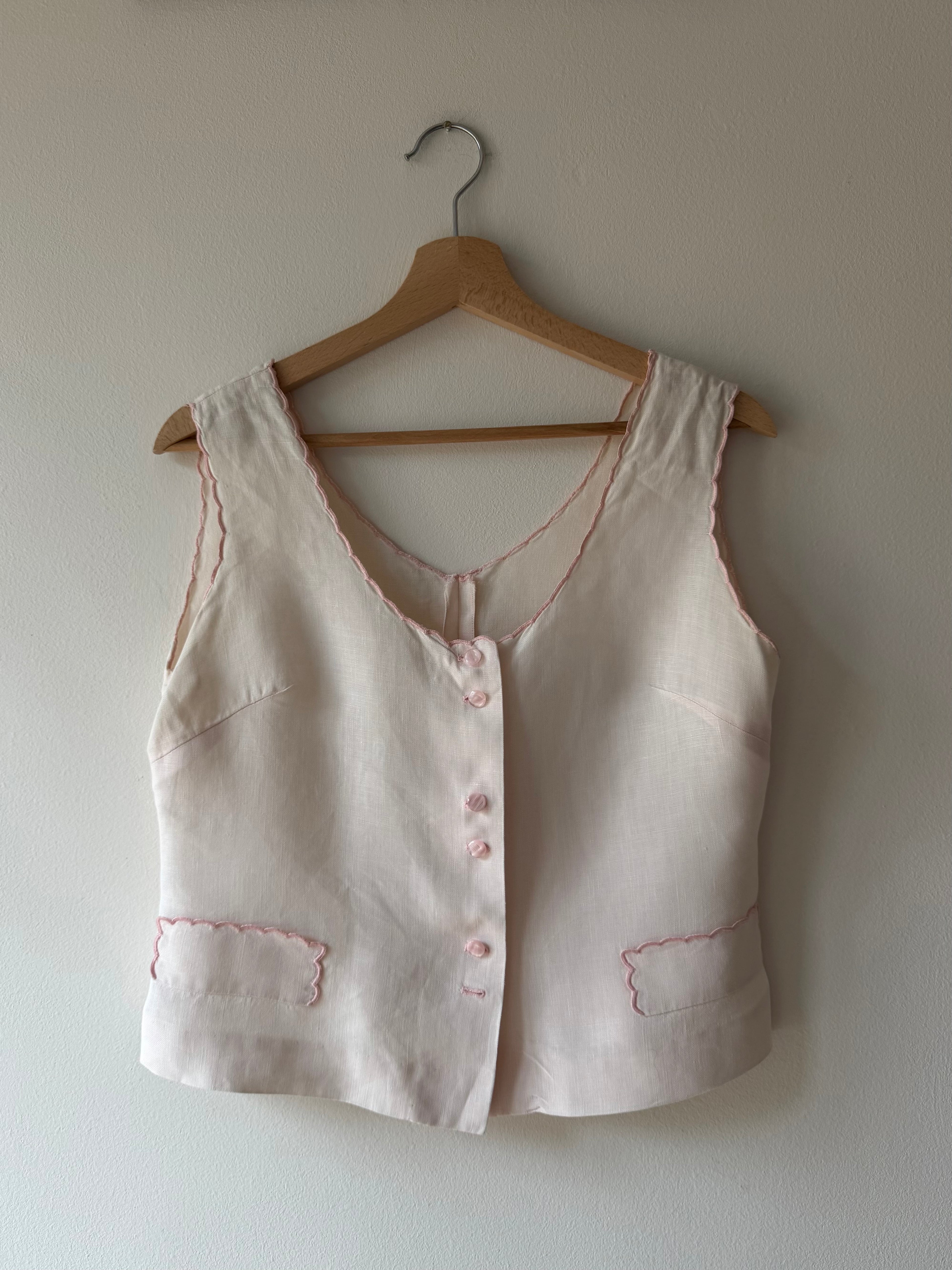 TOP IN LINO ROSA