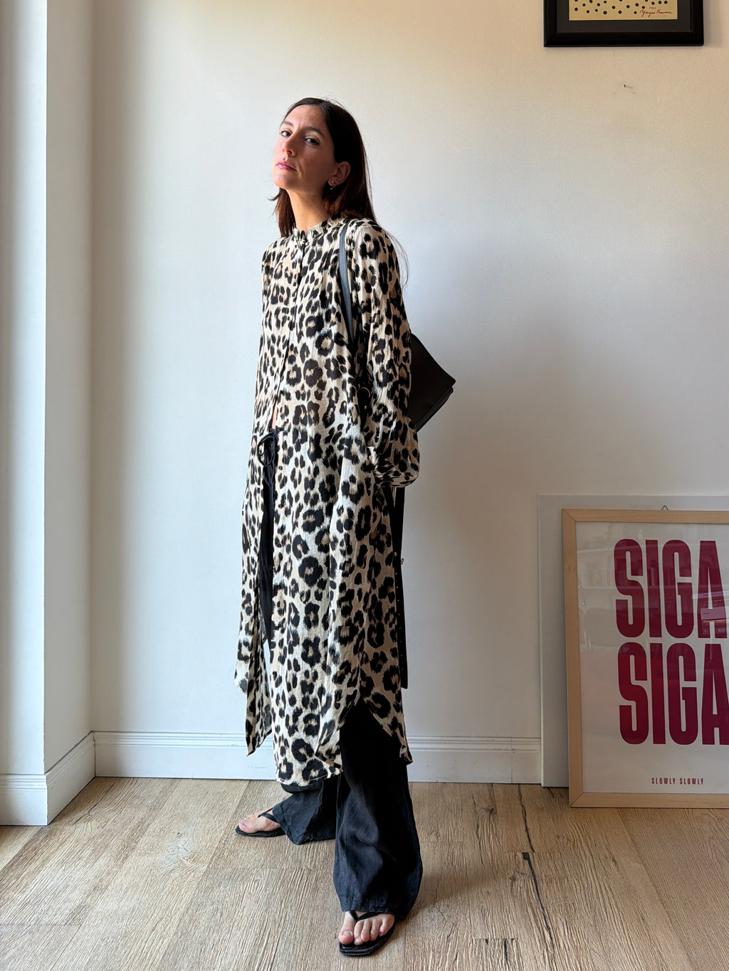 MAXI DRESS CAMICIA LEOPARDATA