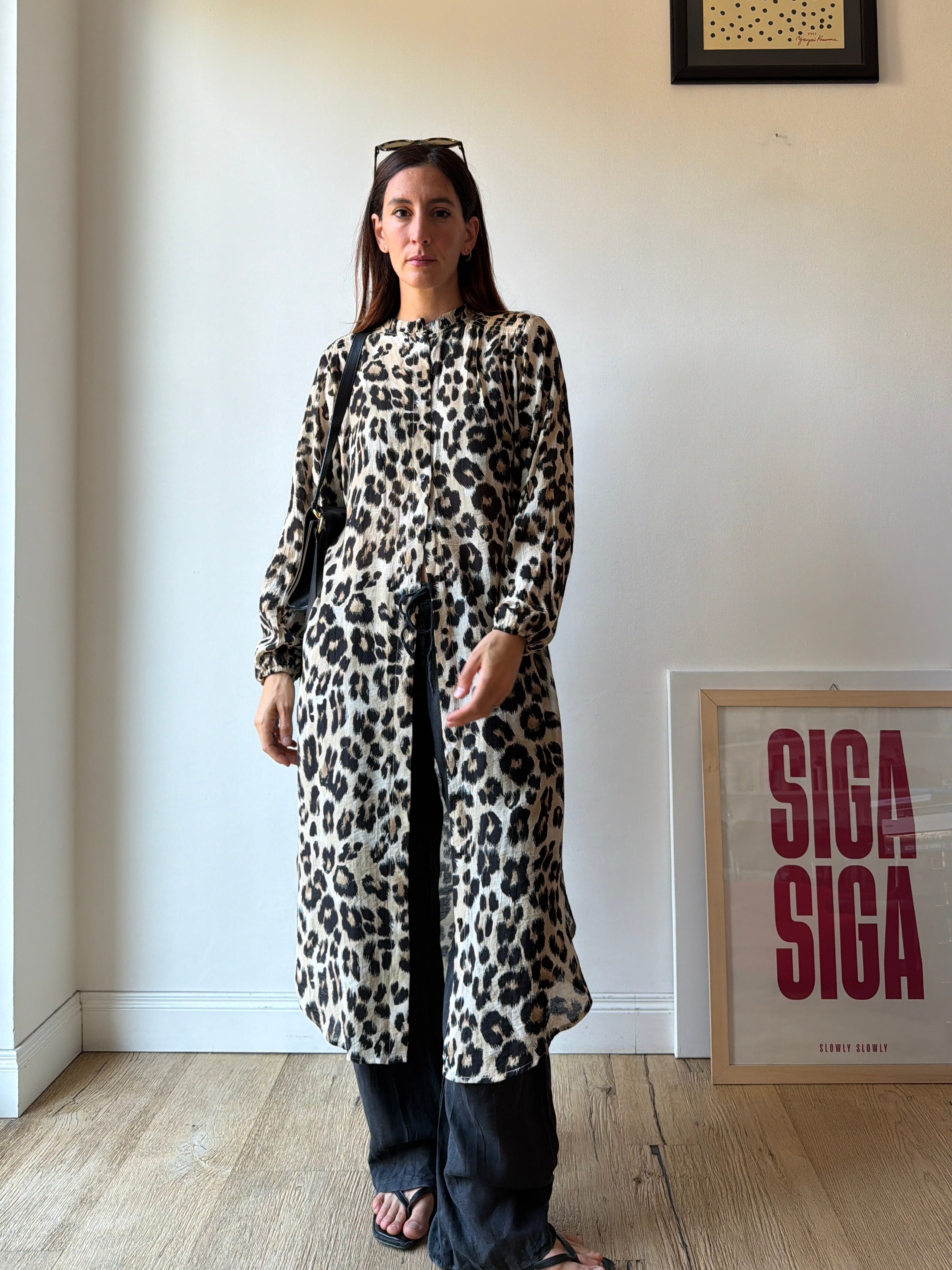 MAXI DRESS CAMICIA LEOPARDATA