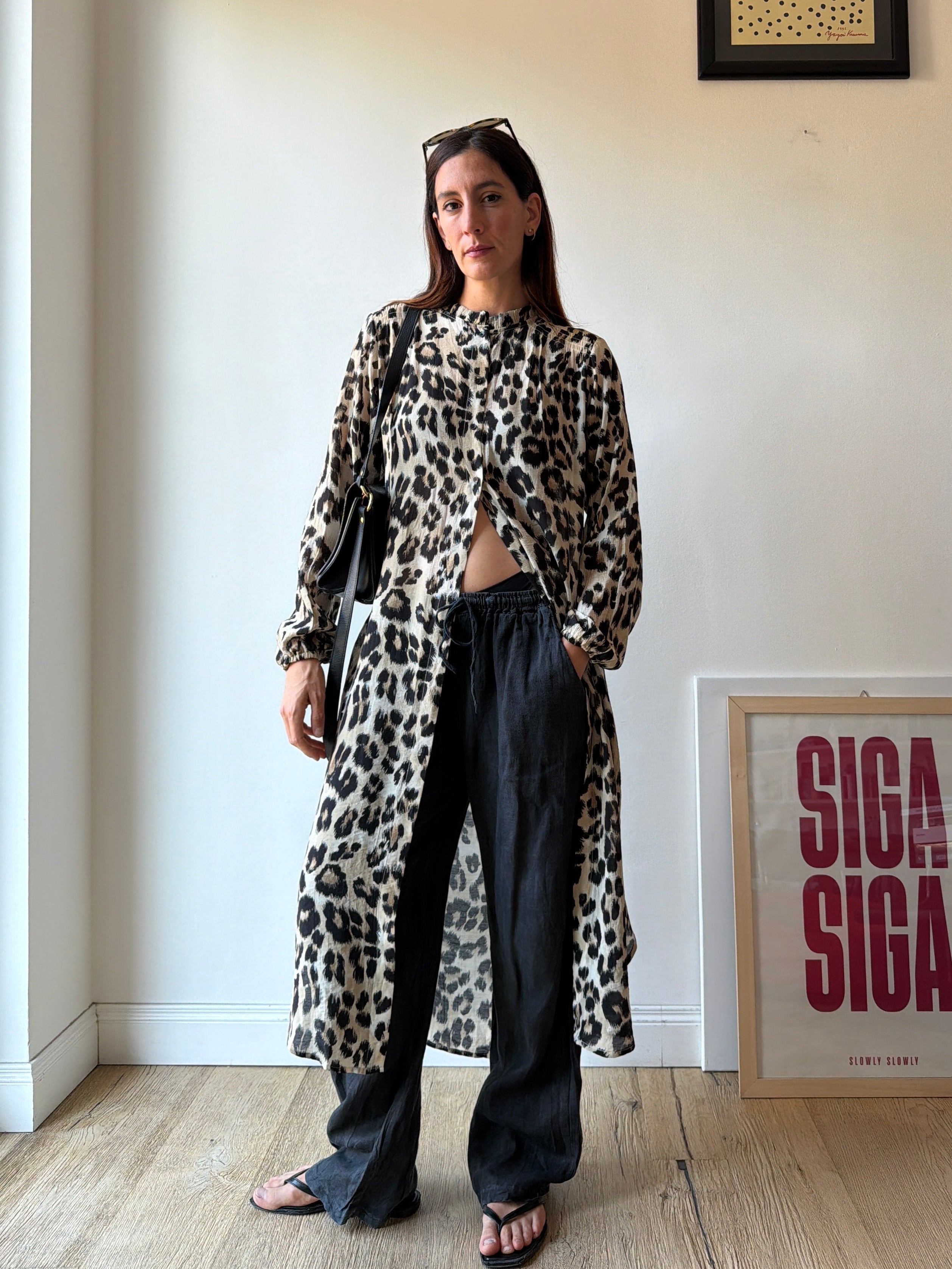 MAXI DRESS CAMICIA LEOPARDATA
