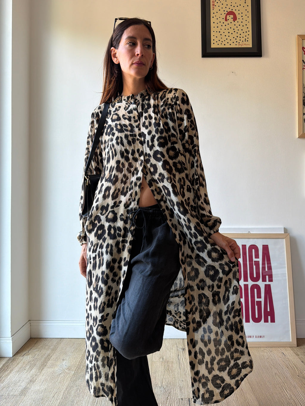 MAXI DRESS CAMICIA LEOPARDATA