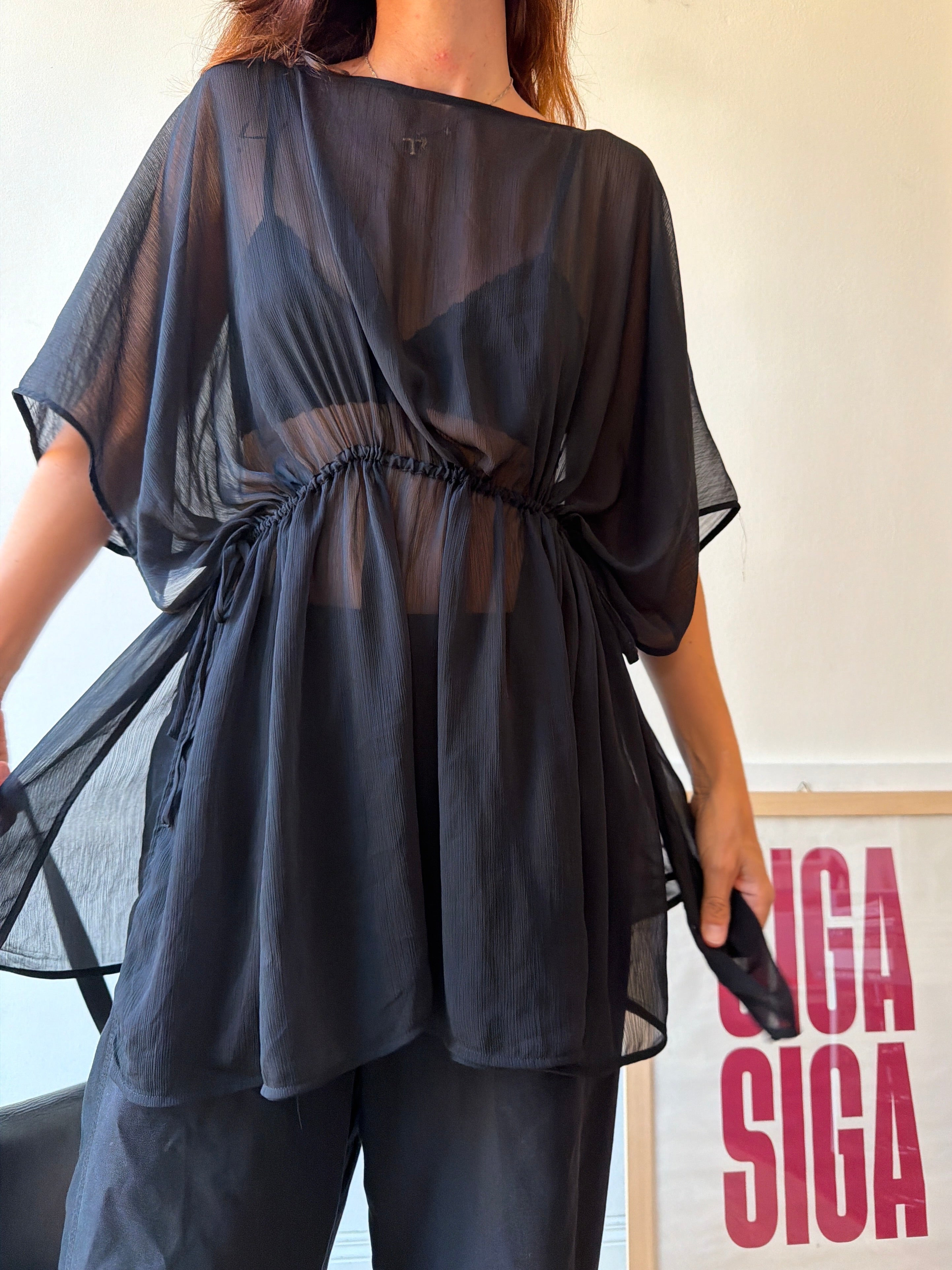 SHEER TOP NERO