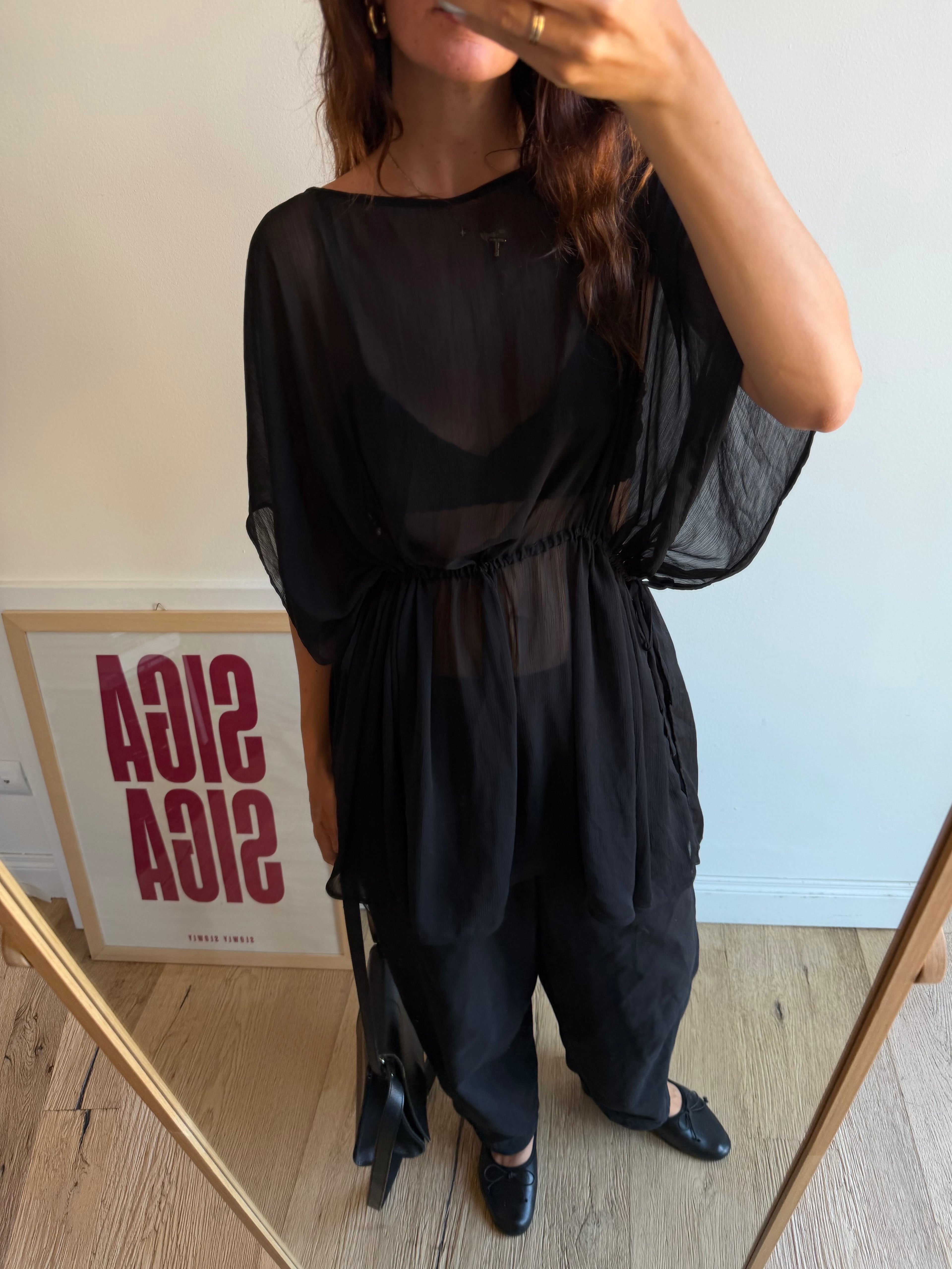 SHEER TOP NERO