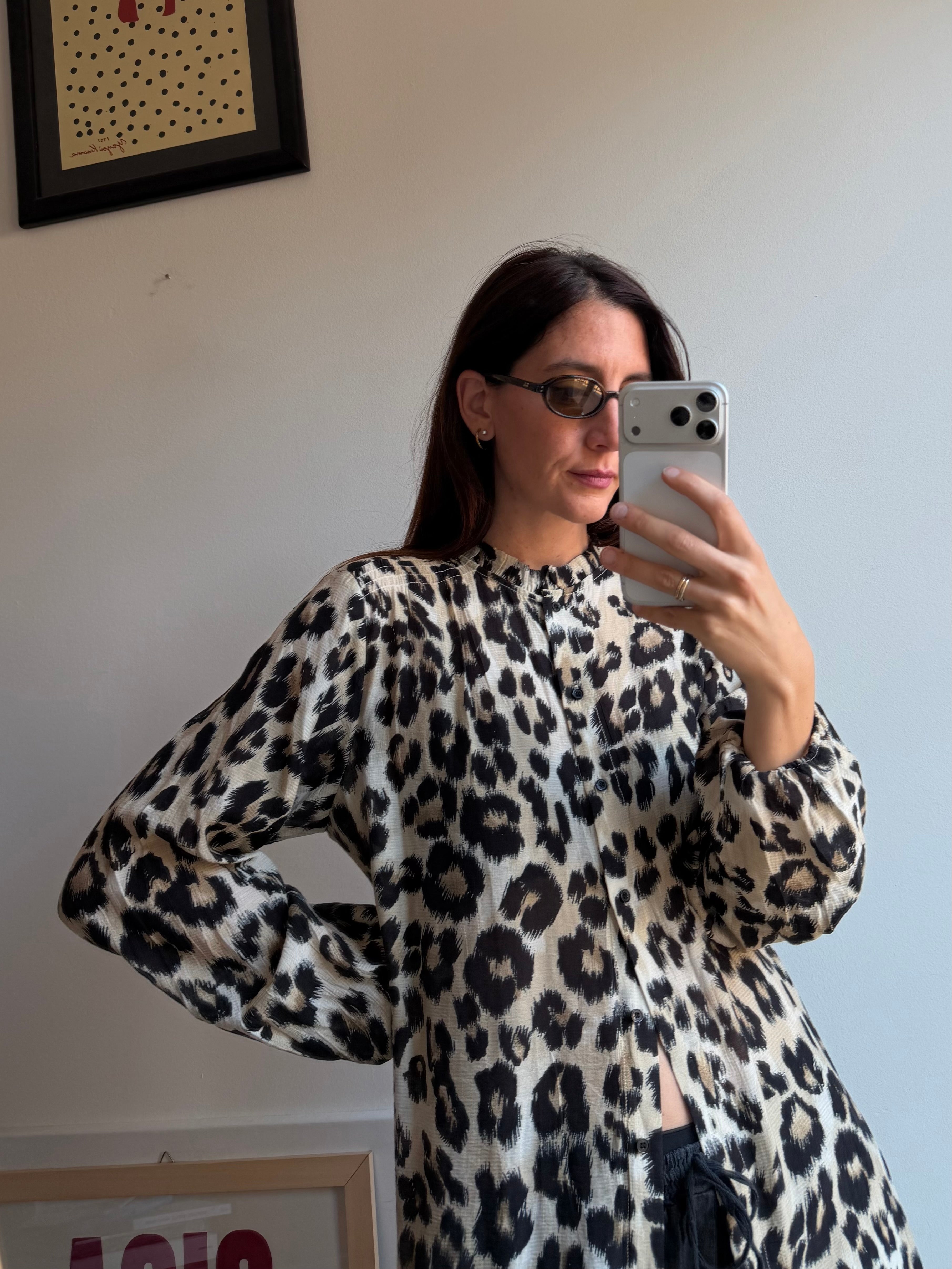 MAXI DRESS CAMICIA LEOPARDATA